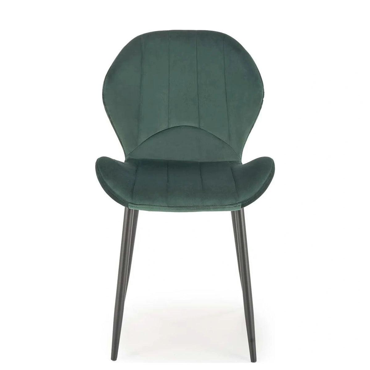 Scaun K538, verde/negru, stofa catifelata/metal, 48x57x85 cm