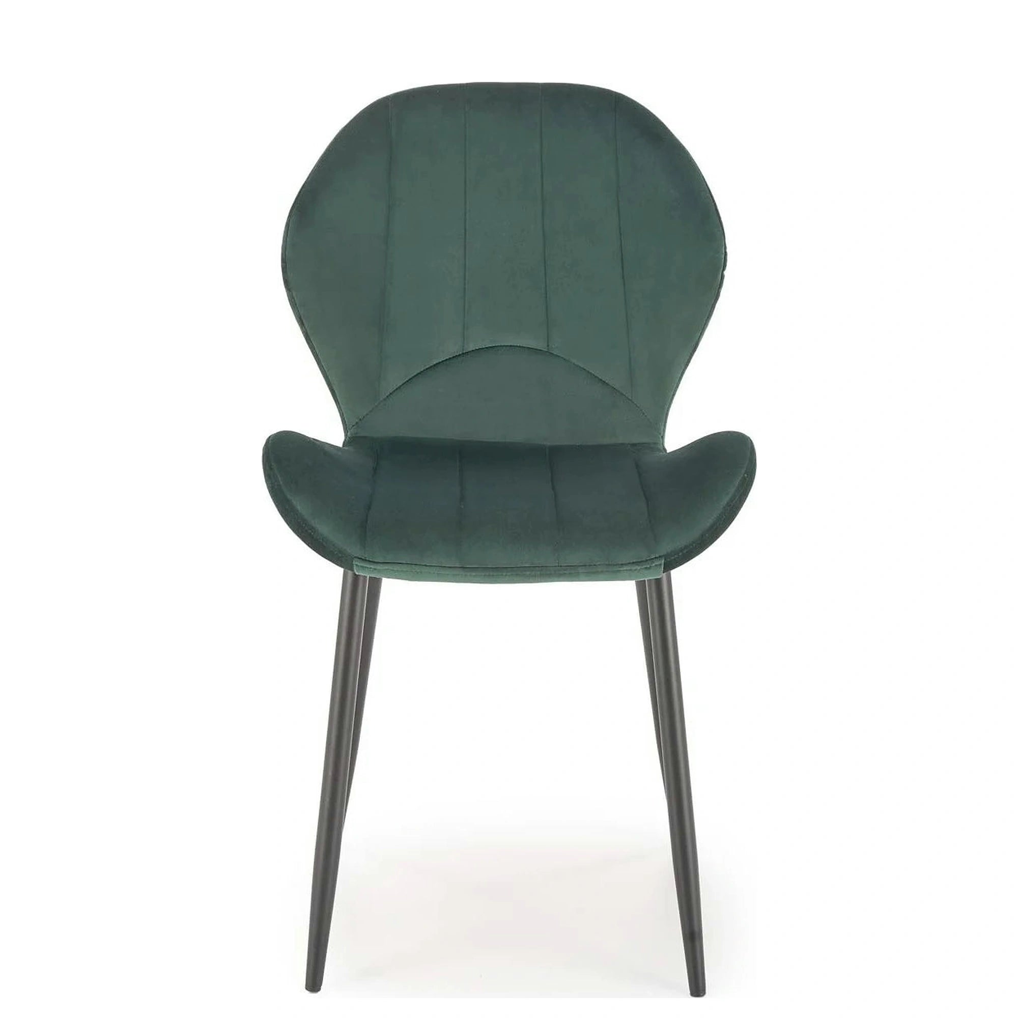Scaun K538, verde/negru, stofa catifelata/metal, 48x57x85 cm