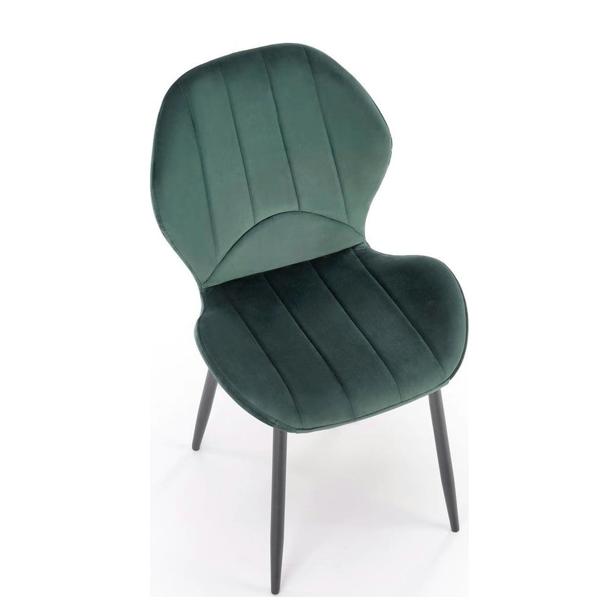 Scaun K538, verde/negru, stofa catifelata/metal, 48x57x85 cm
