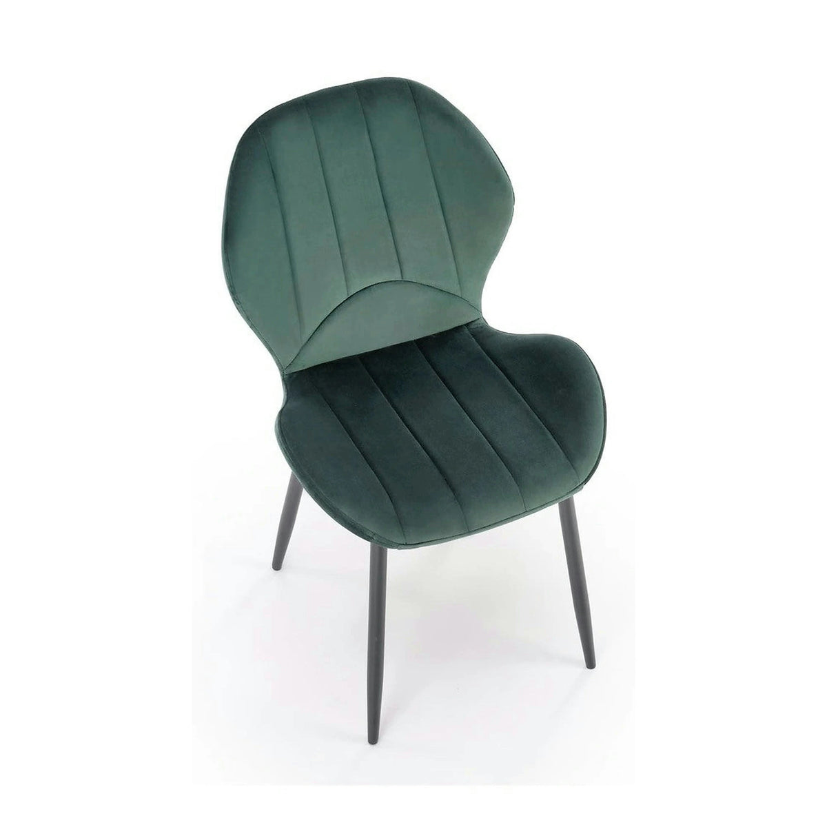 Scaun K538, verde/negru, stofa catifelata/metal, 48x57x85 cm