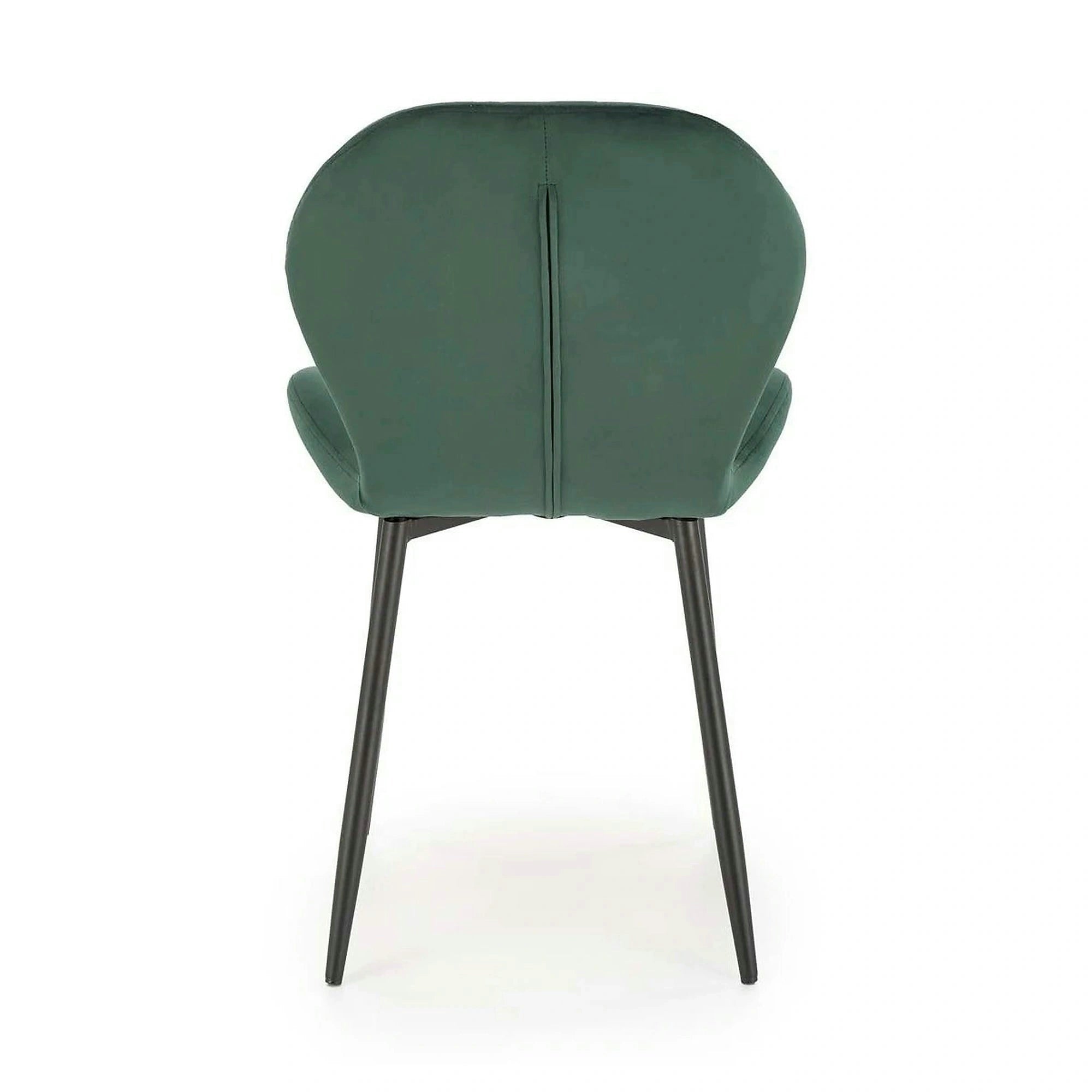 Scaun K538, verde/negru, stofa catifelata/metal, 48x57x85 cm