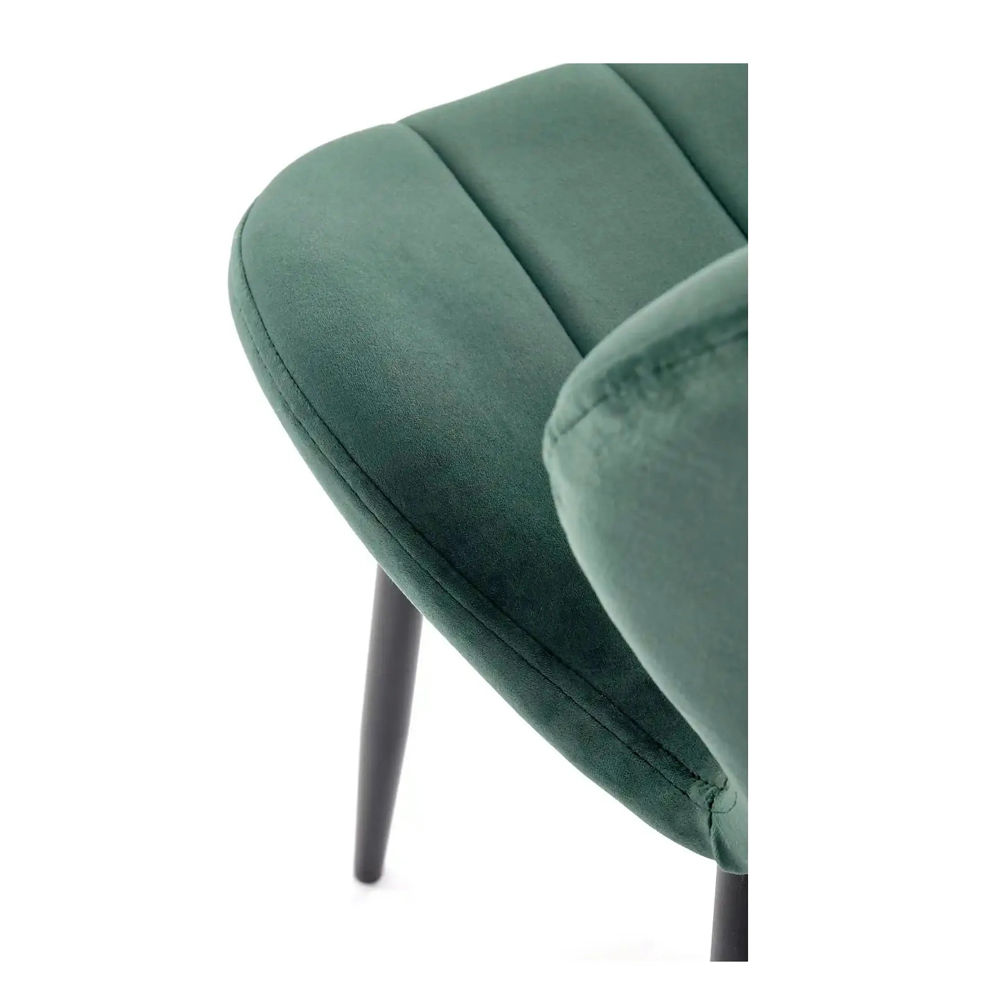 Scaun K538, verde/negru, stofa catifelata/metal, 48x57x85 cm