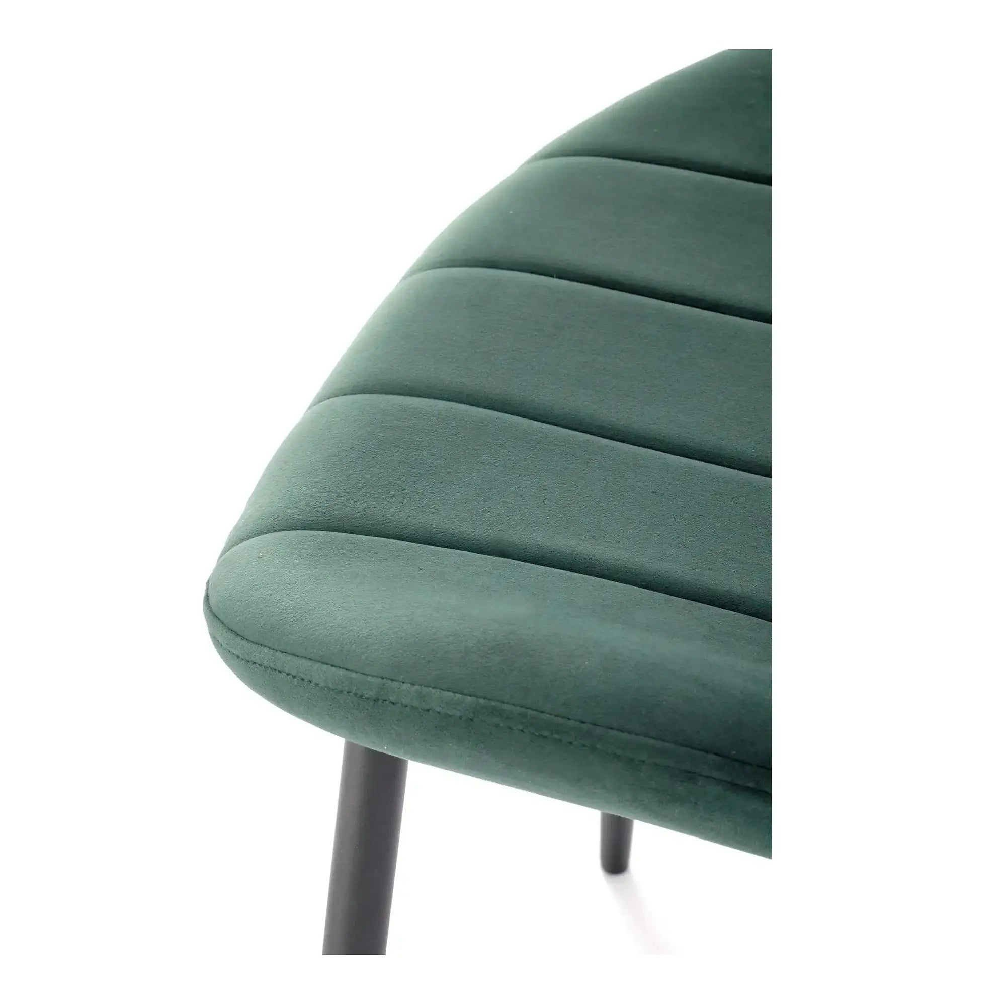Scaun K538, verde/negru, stofa catifelata/metal, 48x57x85 cm