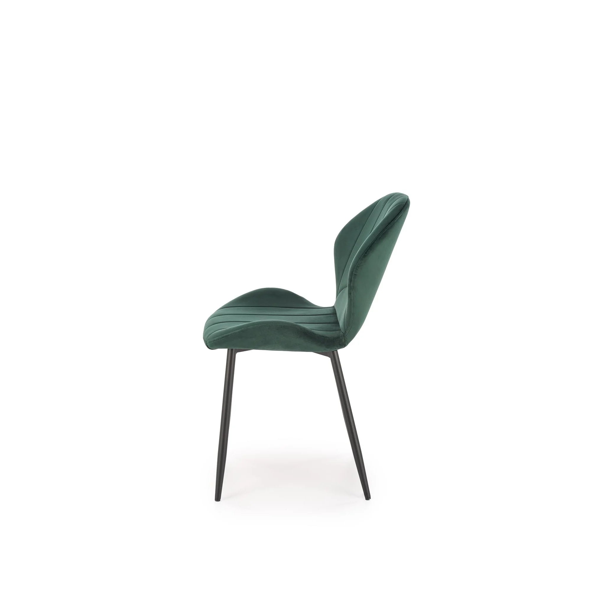 Scaun K538, verde/negru, stofa catifelata/metal, 48x57x85 cm