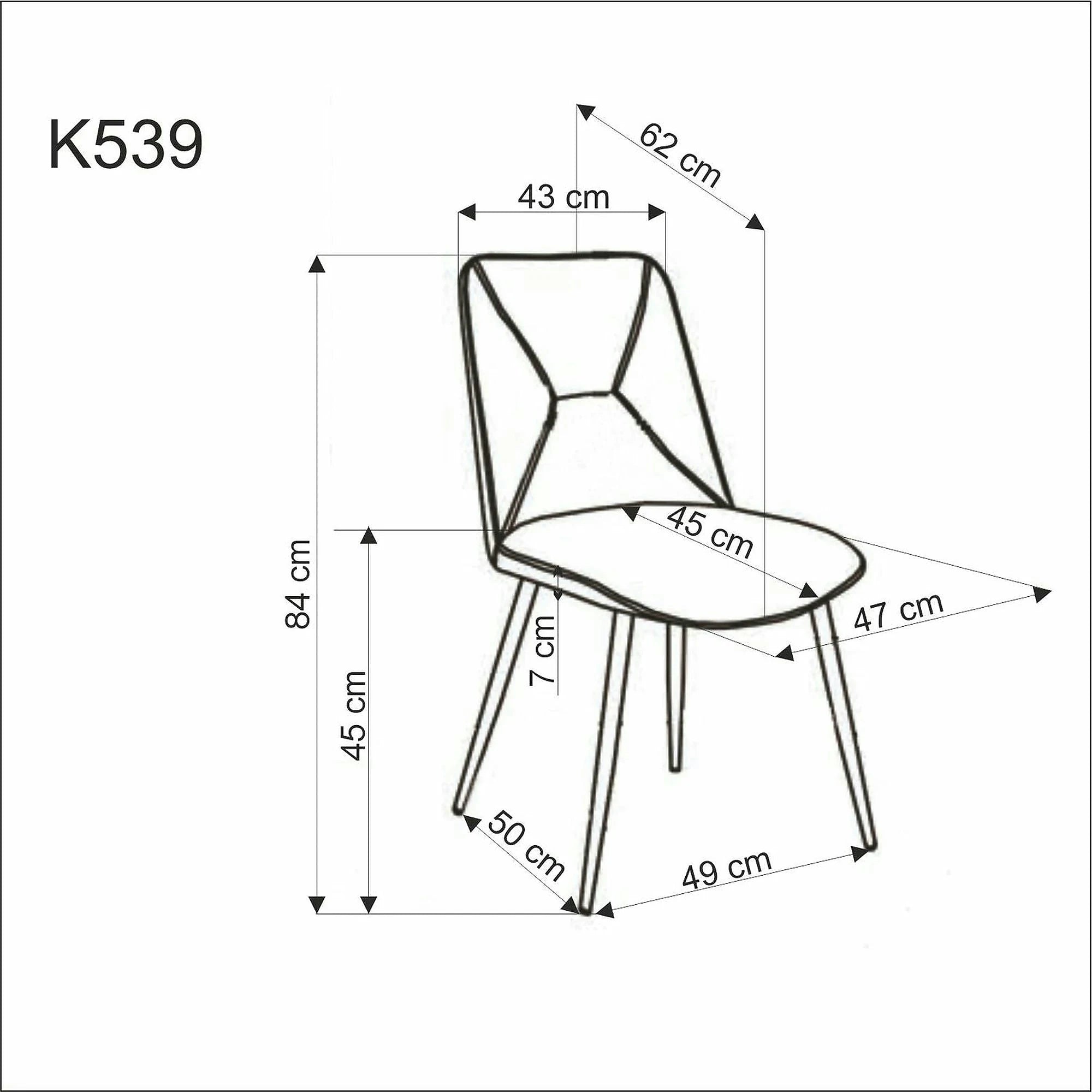 Scaun K539, verde inchis/negru, stofa catifelata/metal, 50x62x84 cm