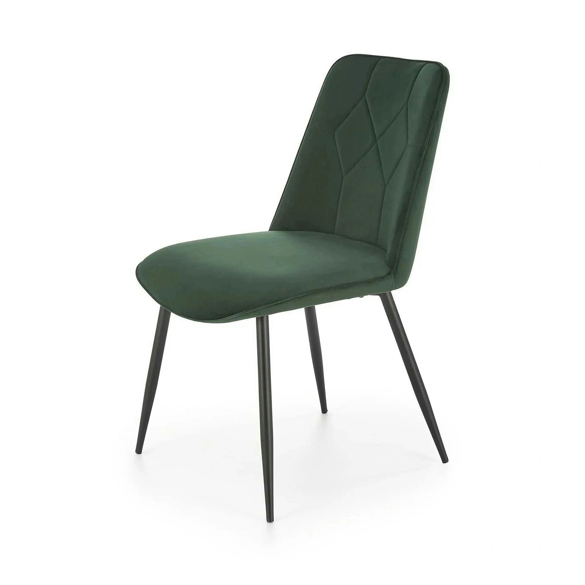 Scaun K539, verde inchis/negru, stofa catifelata/metal, 50x62x84 cm