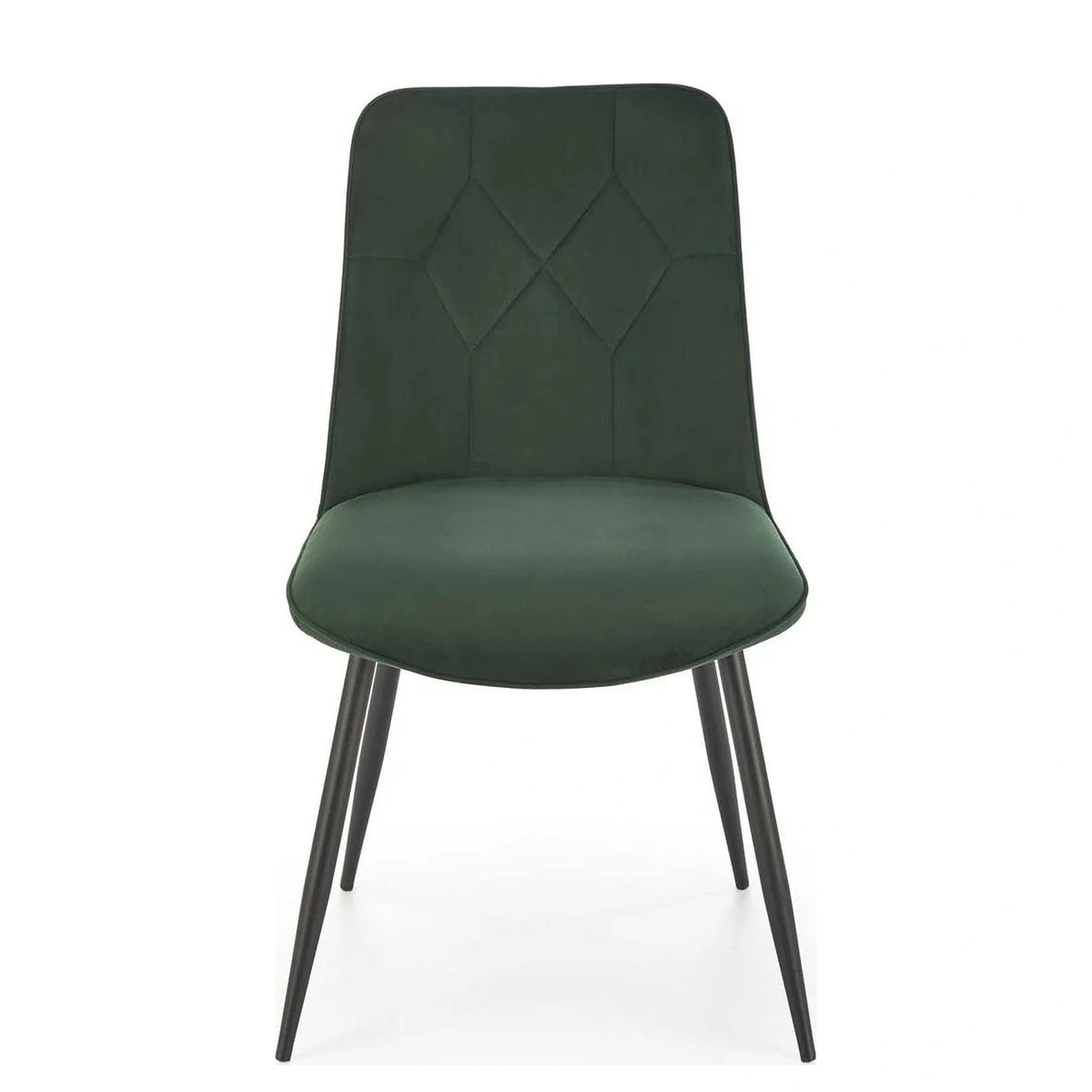 Scaun K539, verde inchis/negru, stofa catifelata/metal, 50x62x84 cm