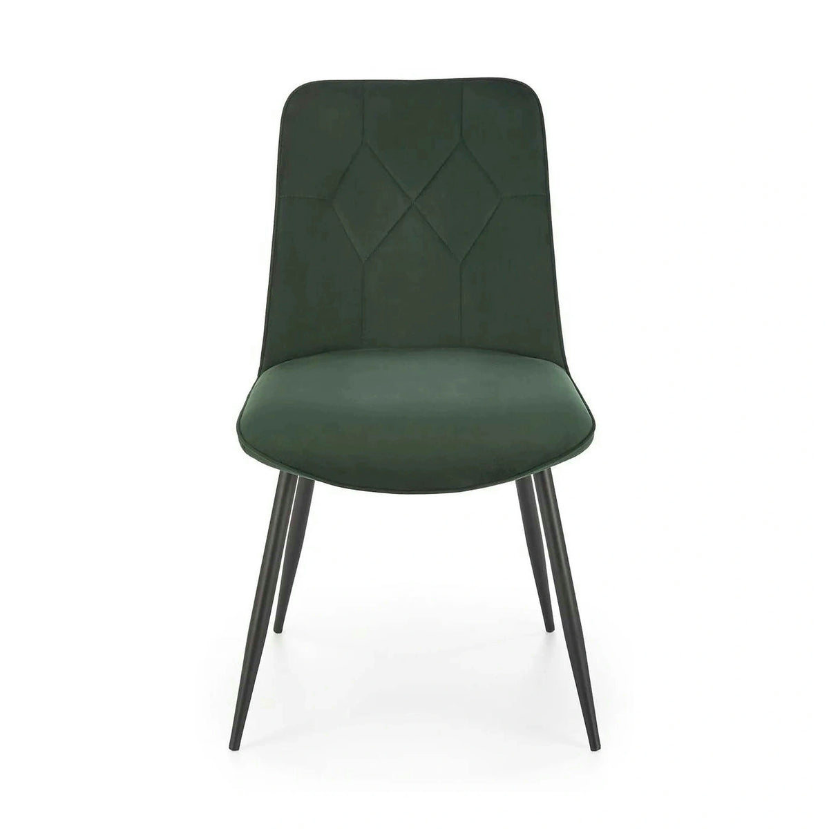 Scaun K539, verde inchis/negru, stofa catifelata/metal, 50x62x84 cm