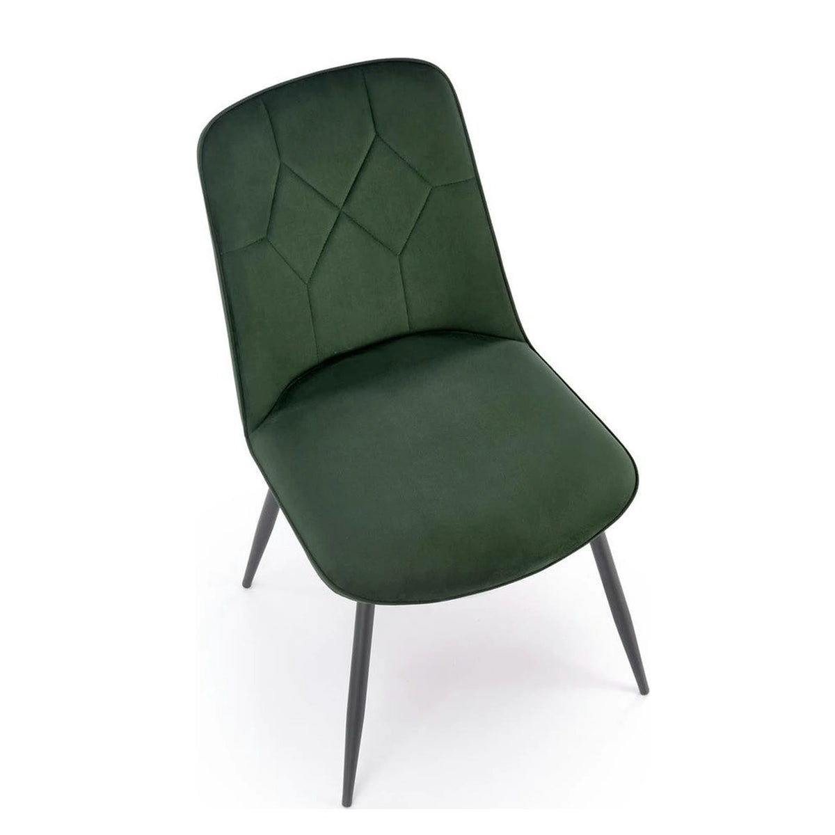 Scaun K539, verde inchis/negru, stofa catifelata/metal, 50x62x84 cm