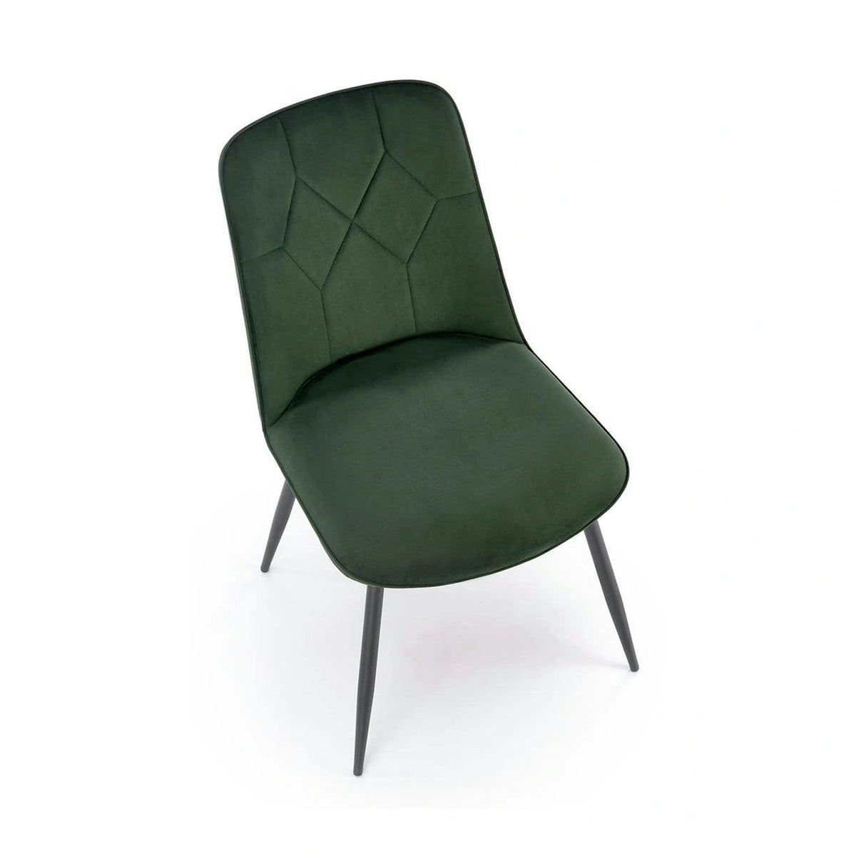 Scaun K539, verde inchis/negru, stofa catifelata/metal, 50x62x84 cm