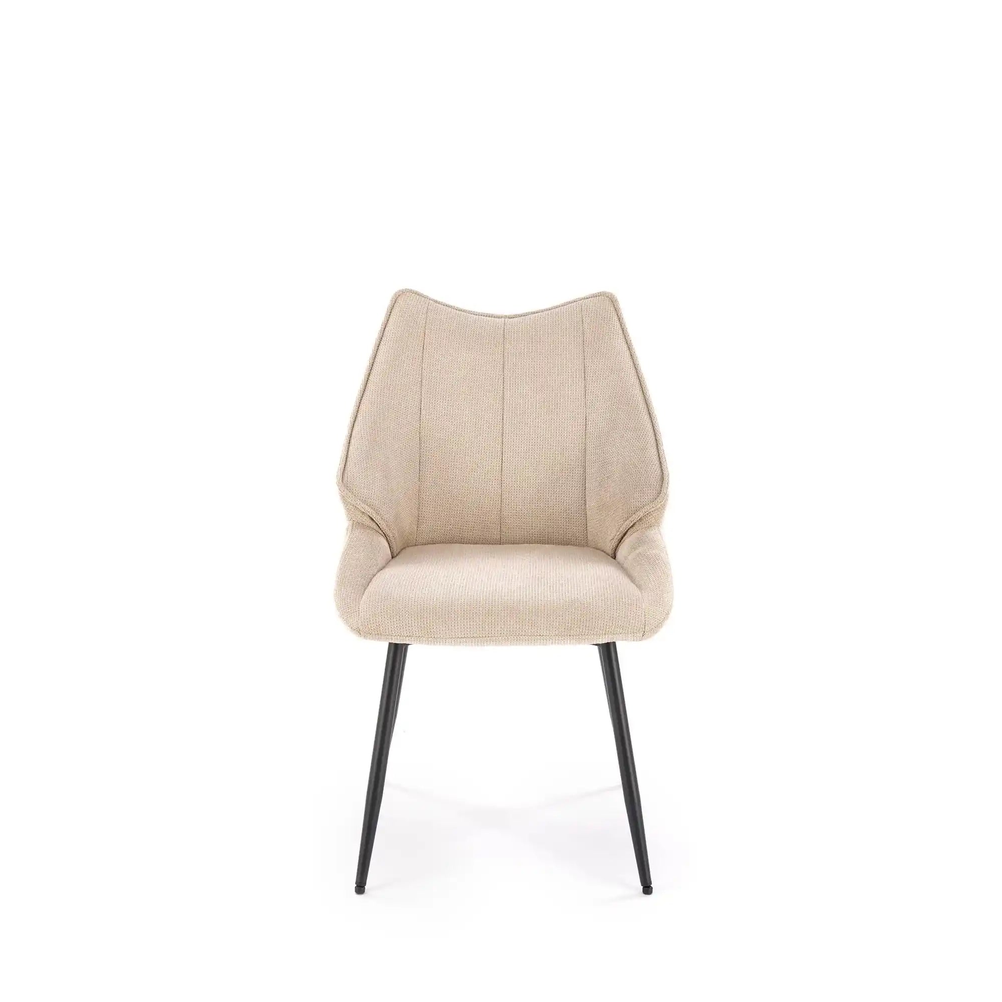 Scaun K543, bej/negru, stofa clasica/metal, 55x60x87 cm