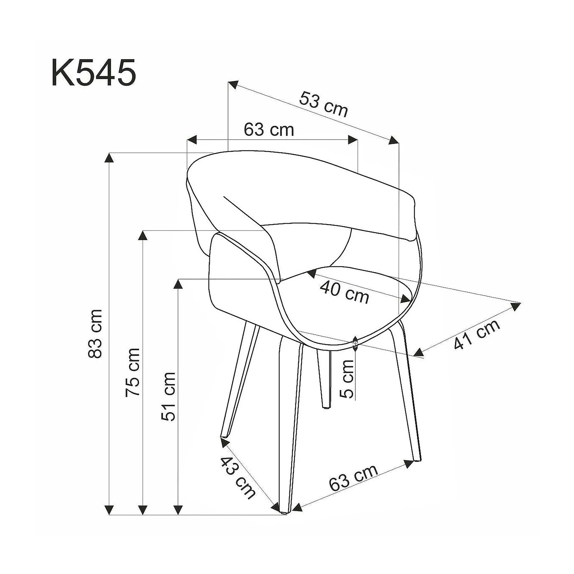 Scaun K545, bej/stejar, stofa clasica/placaj, 63x53x83 cm