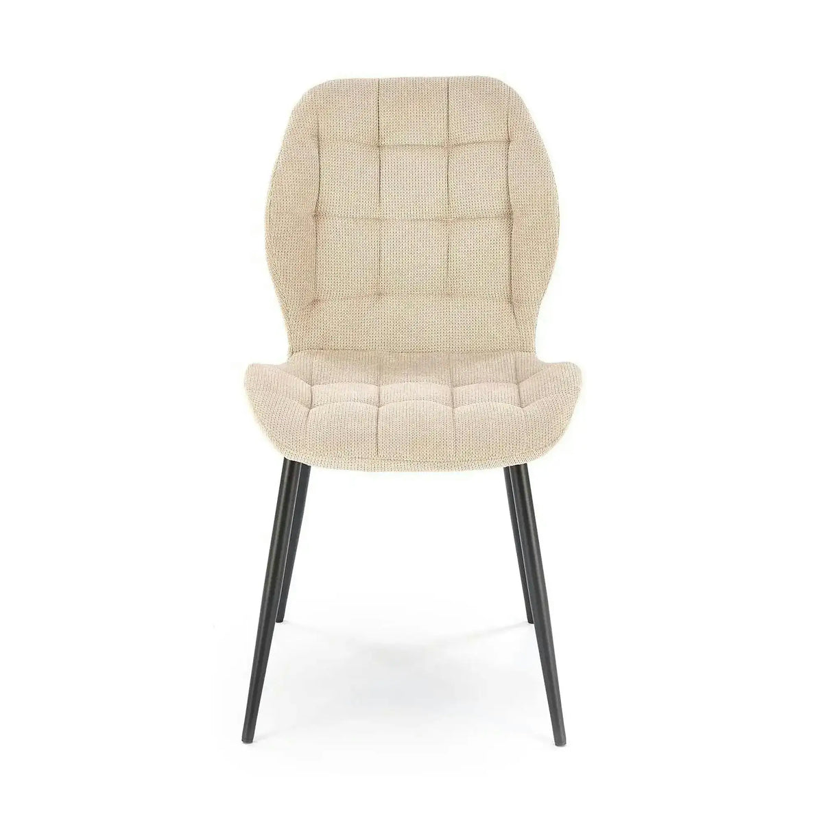 Scaun K548, bej/negru, stofa clasica/metal, 47x55x84 cm