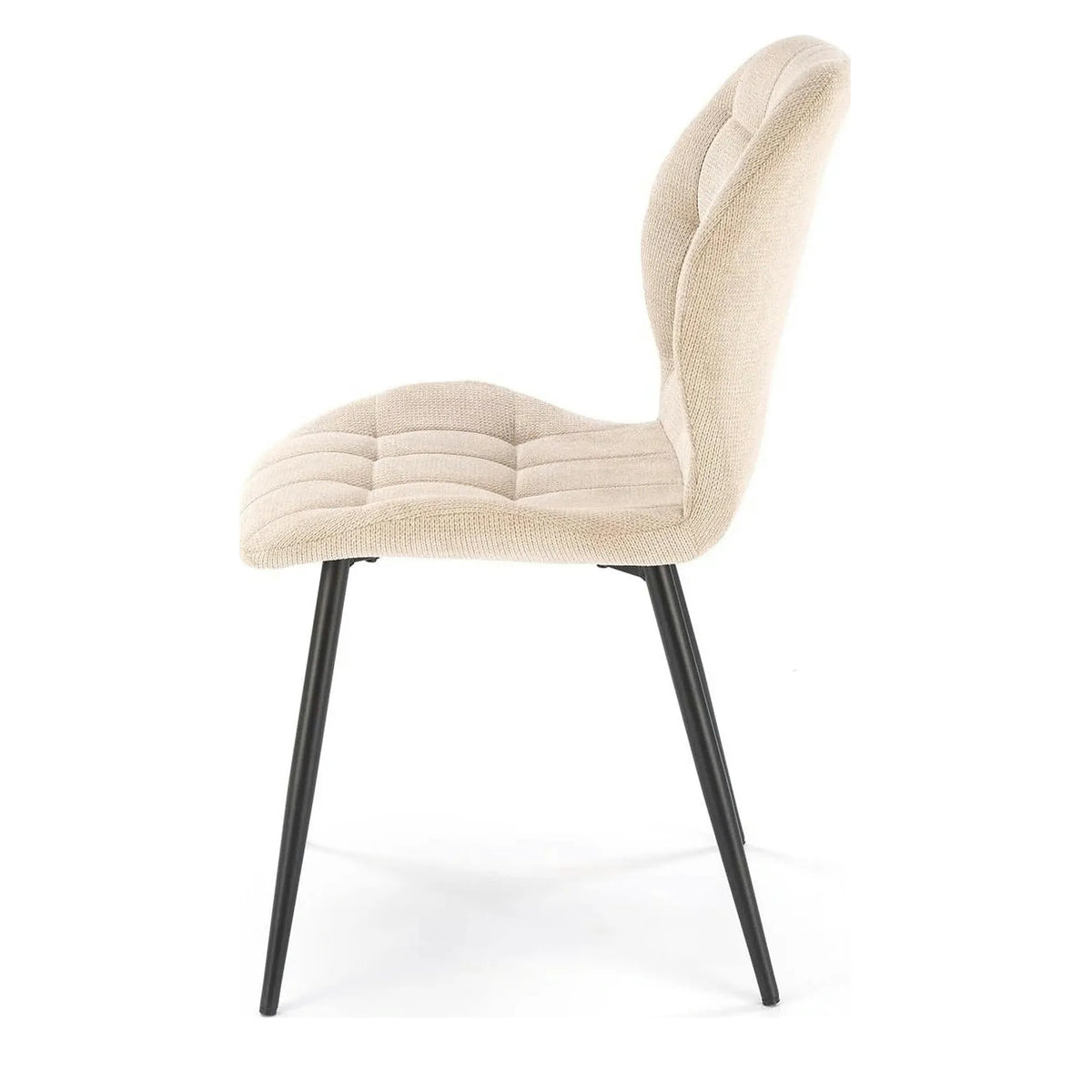 Scaun K548, bej/negru, stofa clasica/metal, 47x55x84 cm