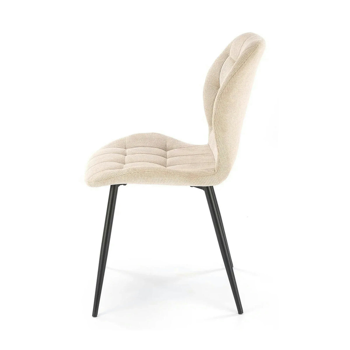 Scaun K548, bej/negru, stofa clasica/metal, 47x55x84 cm
