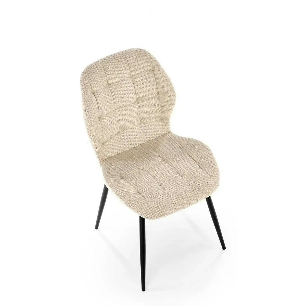 Scaun K548, bej/negru, stofa clasica/metal, 47x55x84 cm