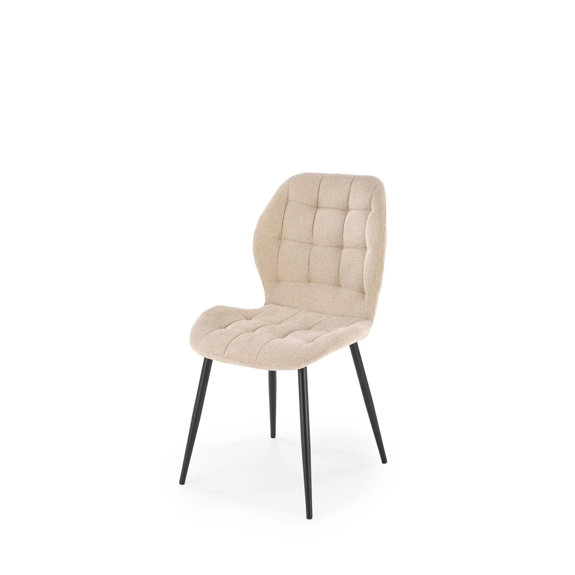 Scaun K548, bej/negru, stofa clasica/metal, 47x55x84 cm