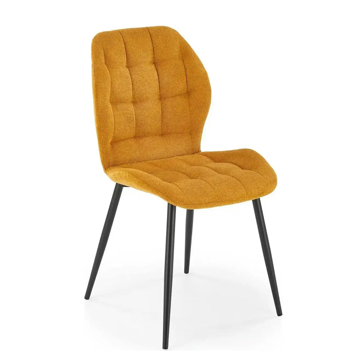 Scaun K548, galben/negru, stofa clasica/metal, 47x55x84 cm