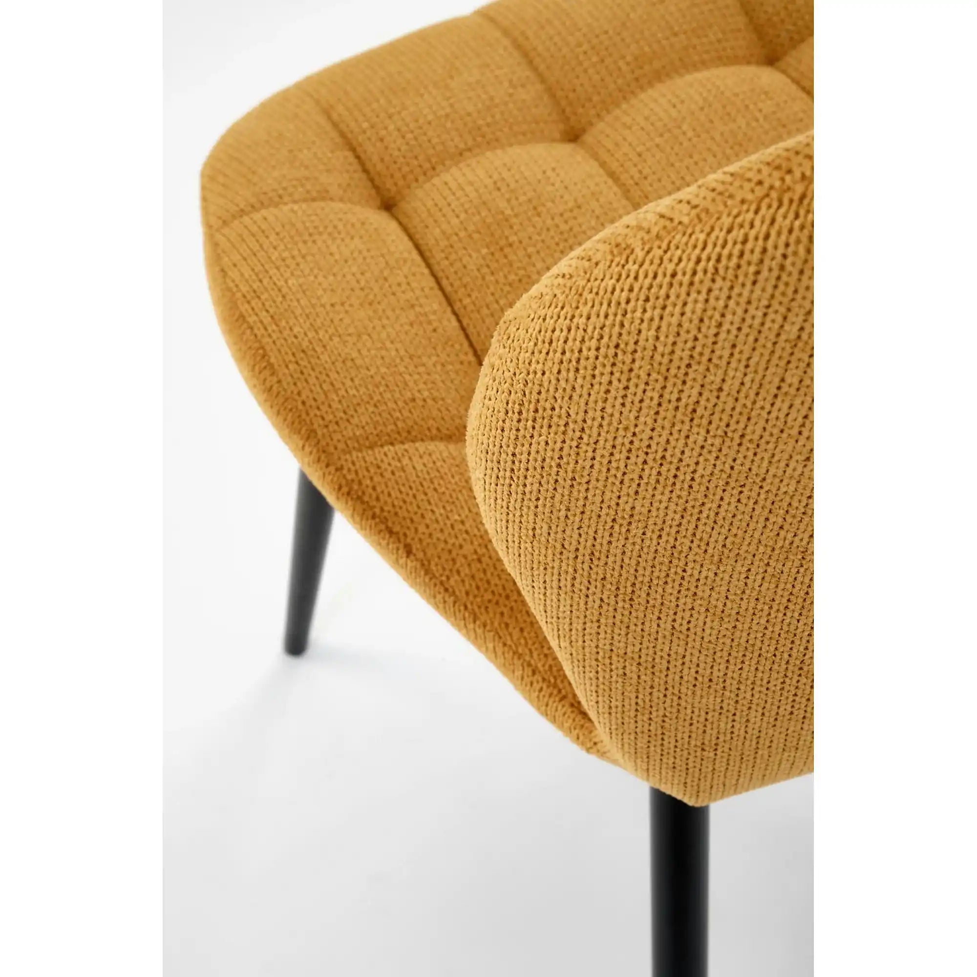 Scaun K548, galben/negru, stofa clasica/metal, 47x55x84 cm