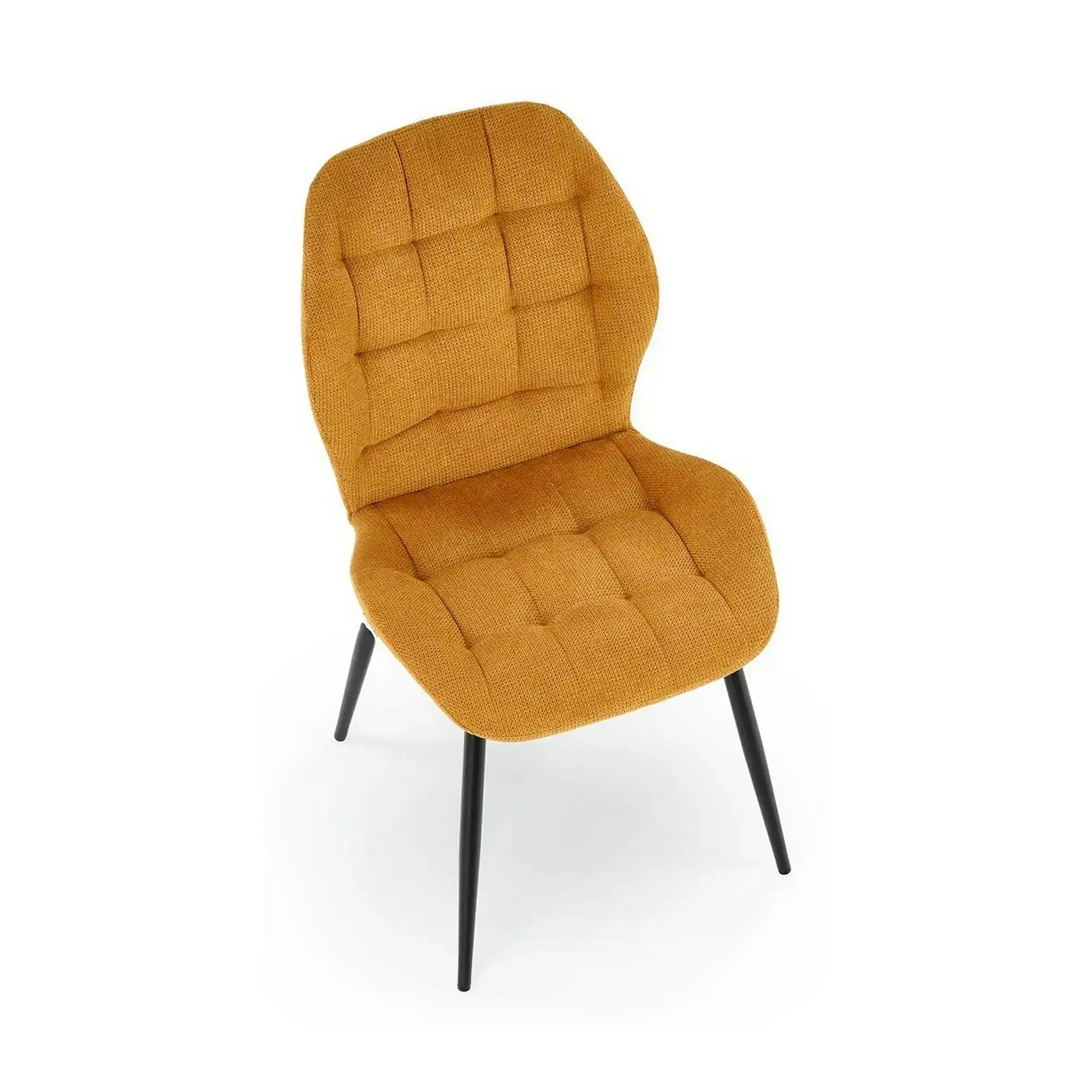 Scaun K548, galben/negru, stofa clasica/metal, 47x55x84 cm