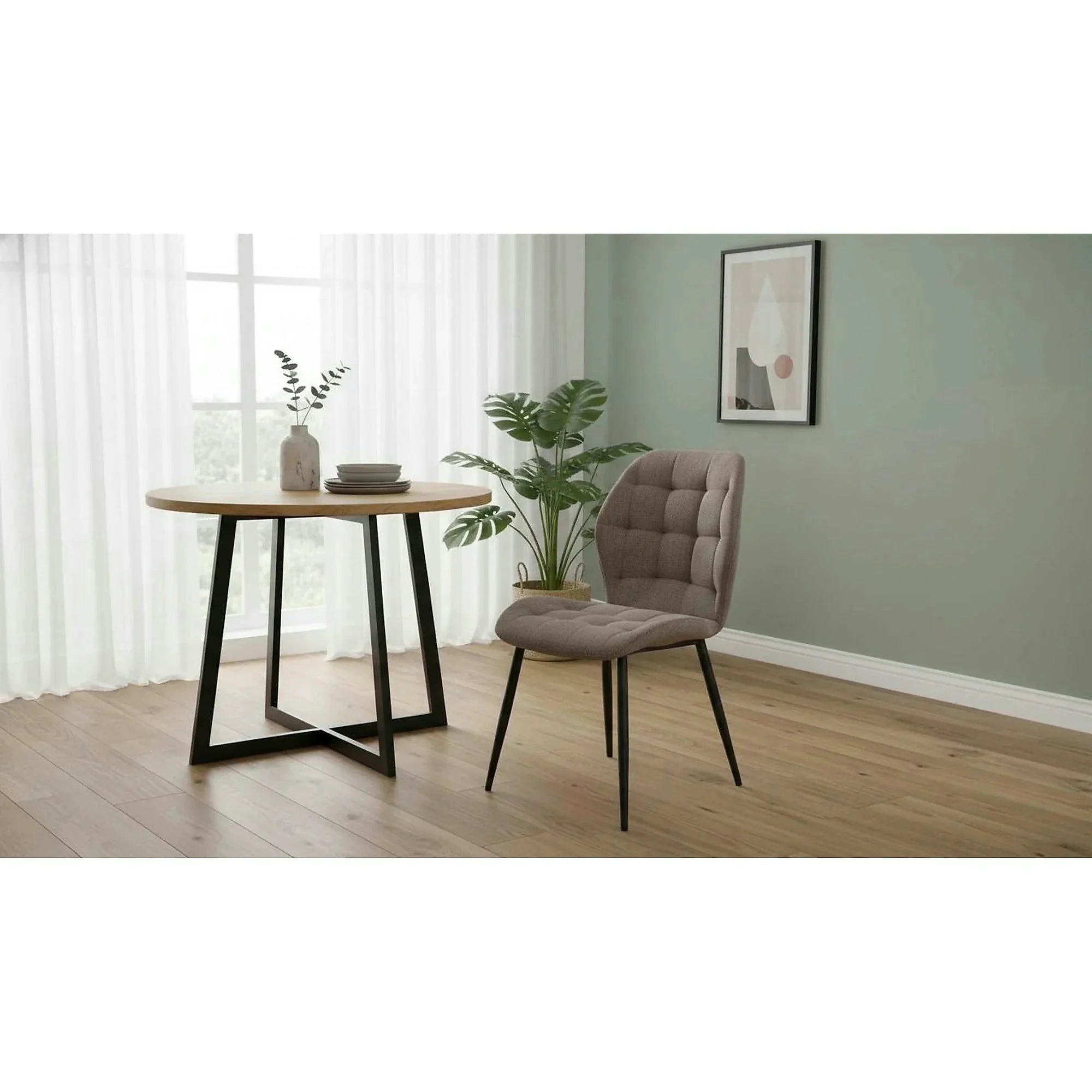 Scaun K548, gri/negru, stofa clasica/metal, 47x55x84 cm