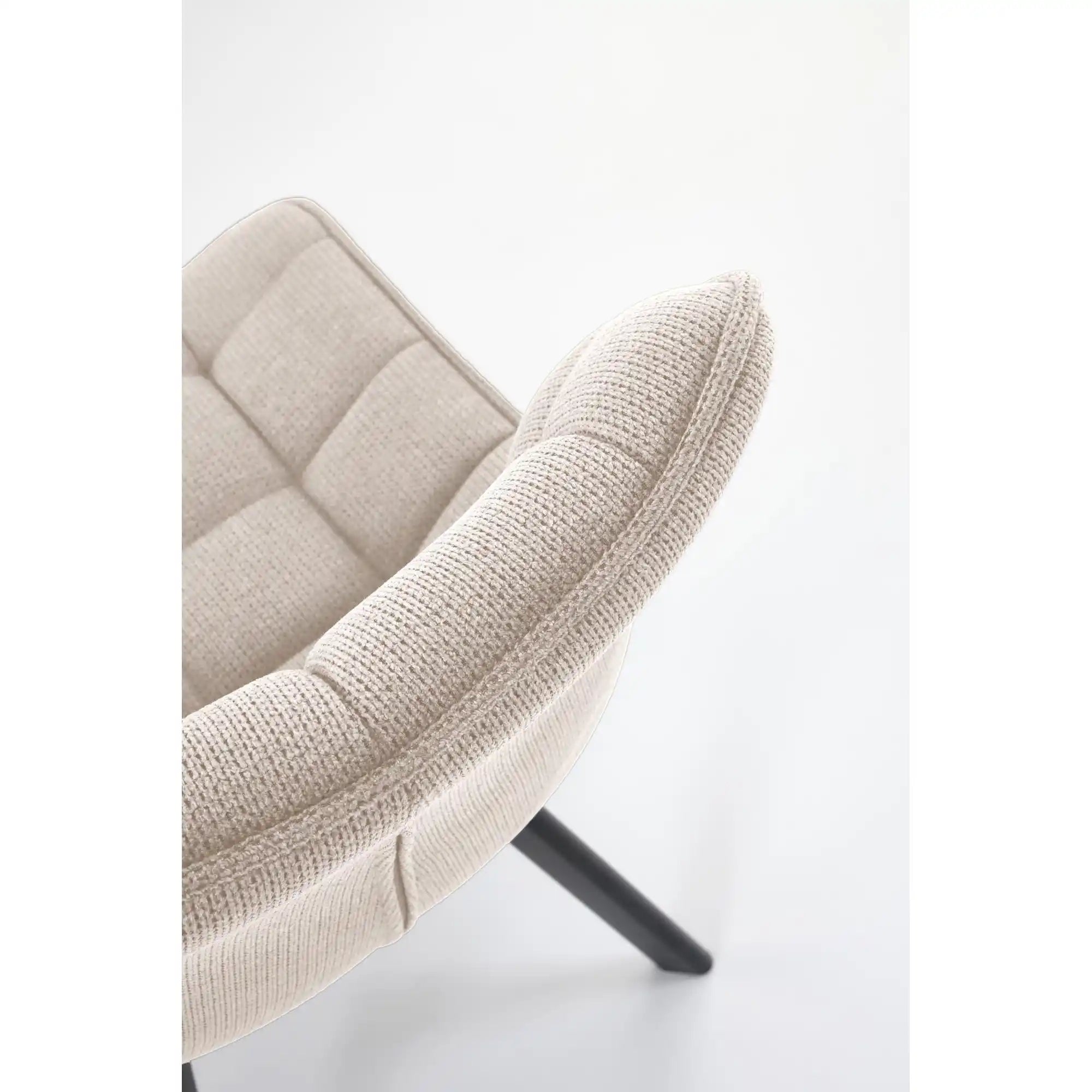 Scaun K549, bej/negru, stofa clasica/metal, 46x61x84 cm