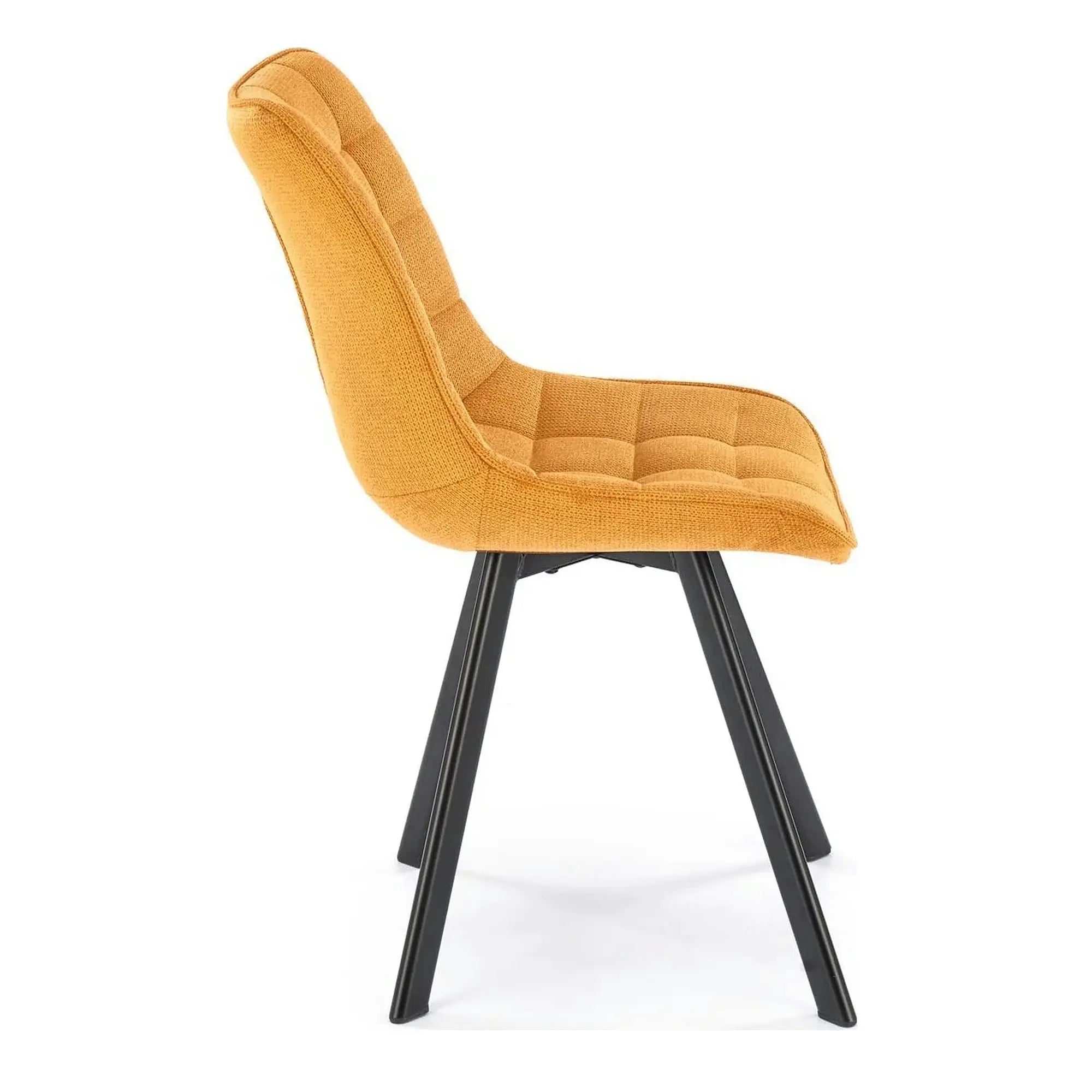 Scaun K549, galben/negru, stofa clasica/metal, 46x61x84 cm