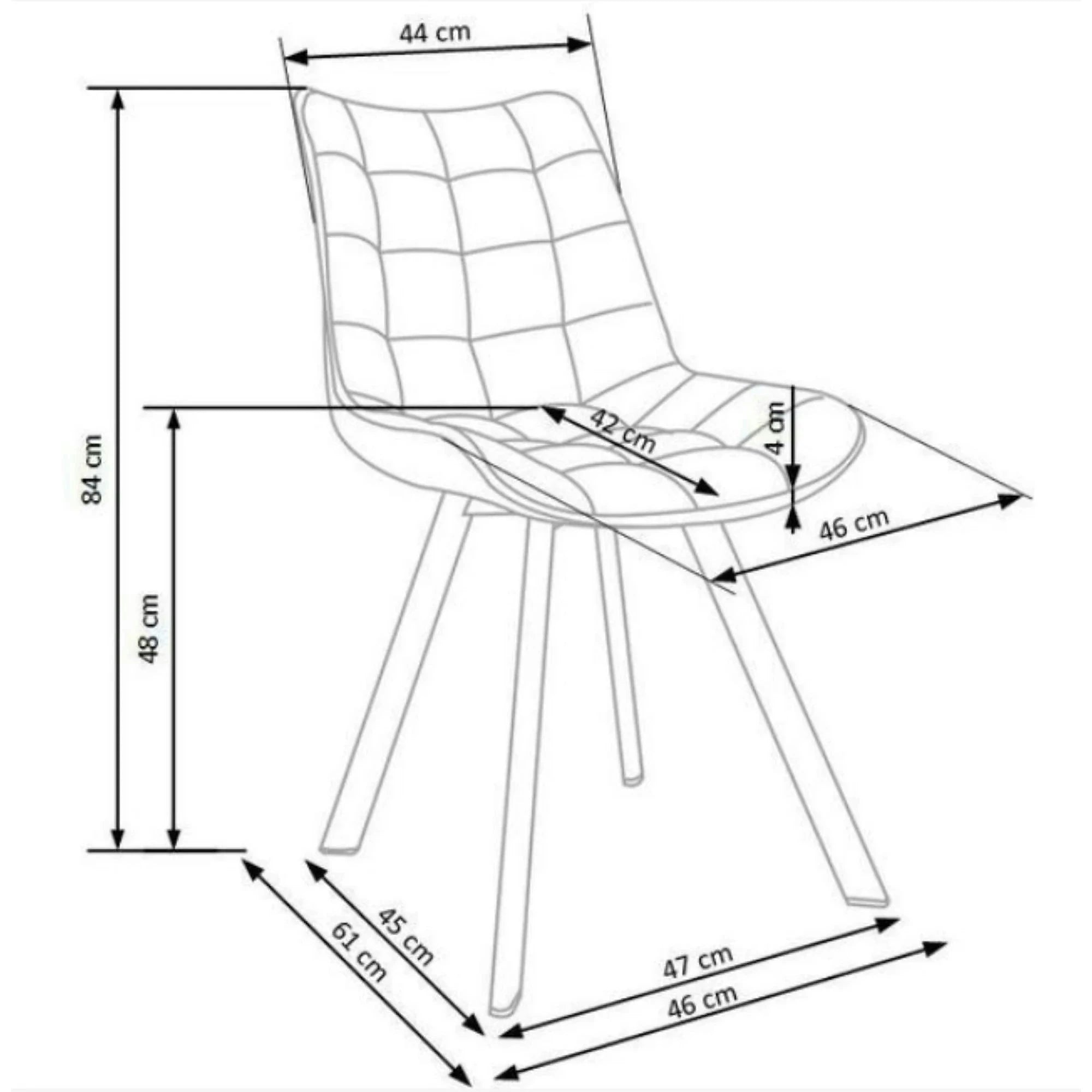 Scaun K549, gri/negru, stofa clasica/metal, 46x61x84 cm