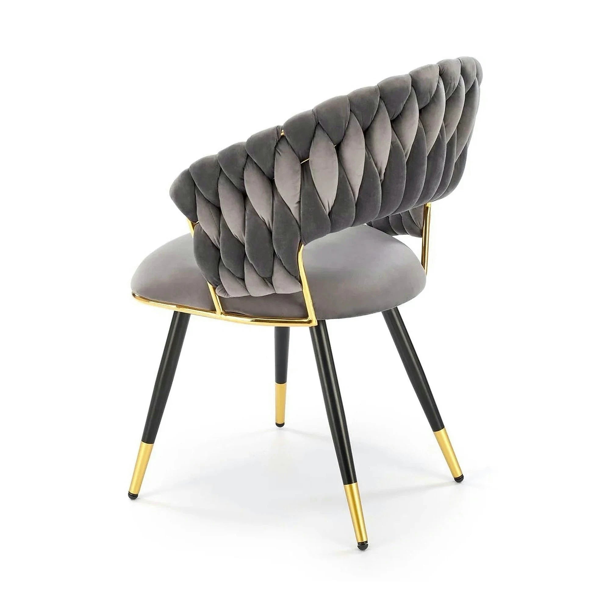 Scaun K551, gri/negru/auriu, stofa catifelata/metal, 62x58x85 cm