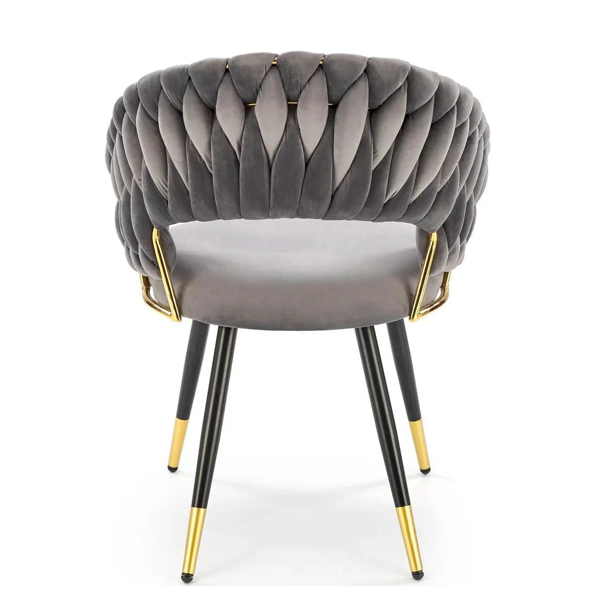 Scaun K551, gri/negru/auriu, stofa catifelata/metal, 62x58x85 cm