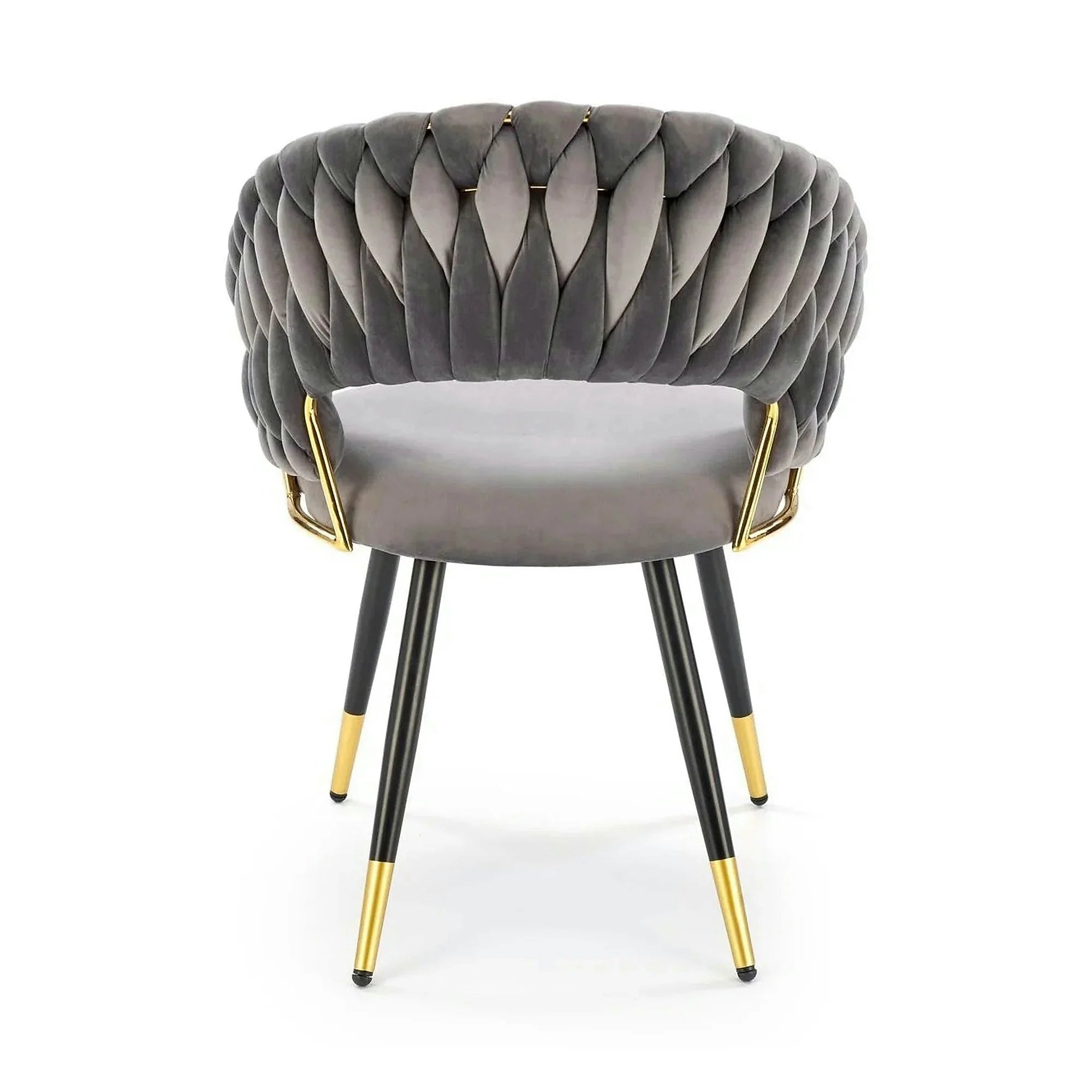 Scaun K551, gri/negru/auriu, stofa catifelata/metal, 62x58x85 cm
