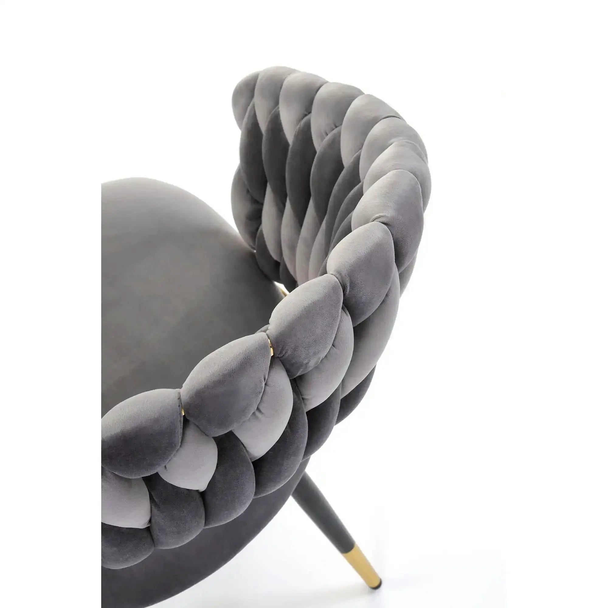 Scaun K551, gri/negru/auriu, stofa catifelata/metal, 62x58x85 cm