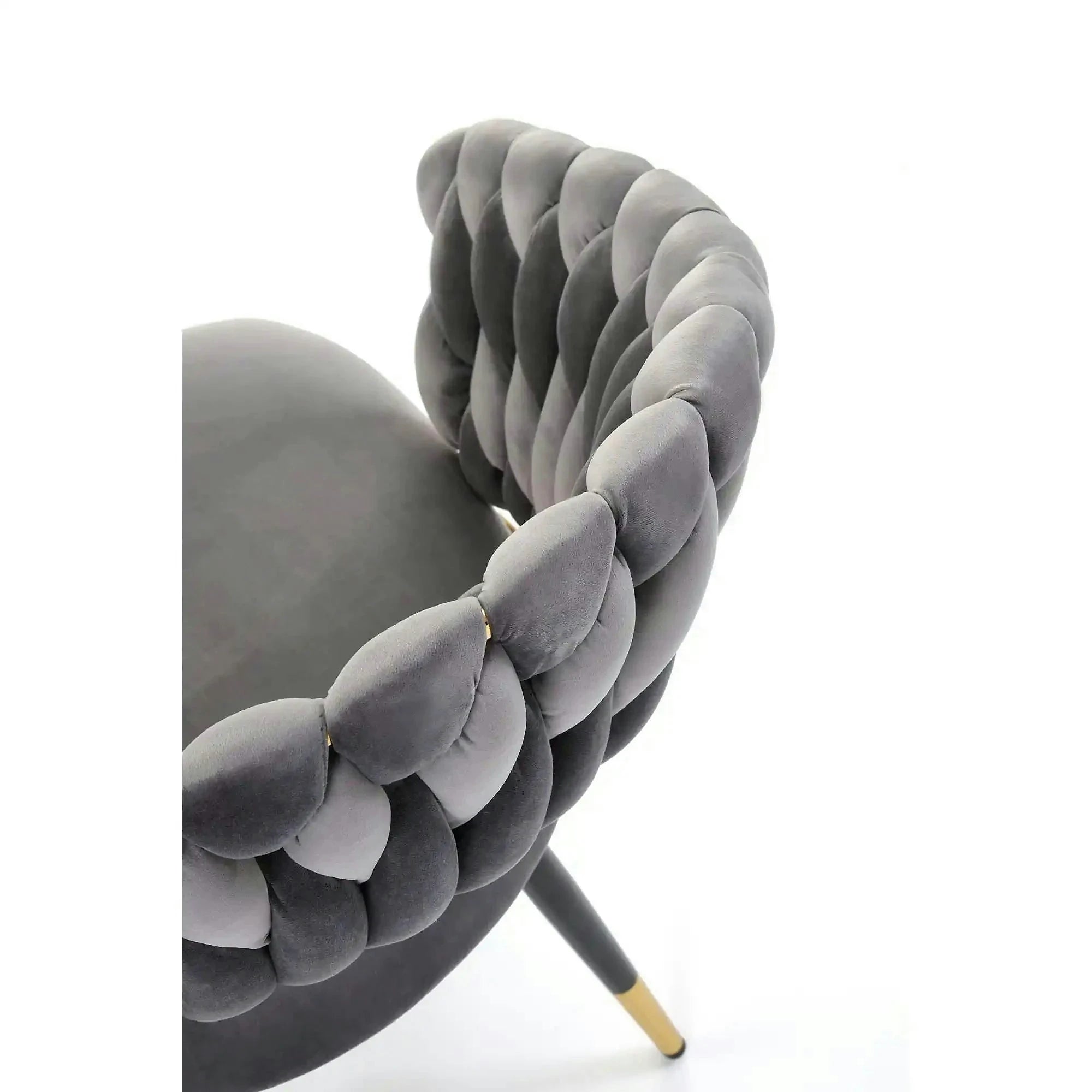 Scaun K551, gri/negru/auriu, stofa catifelata/metal, 62x58x85 cm
