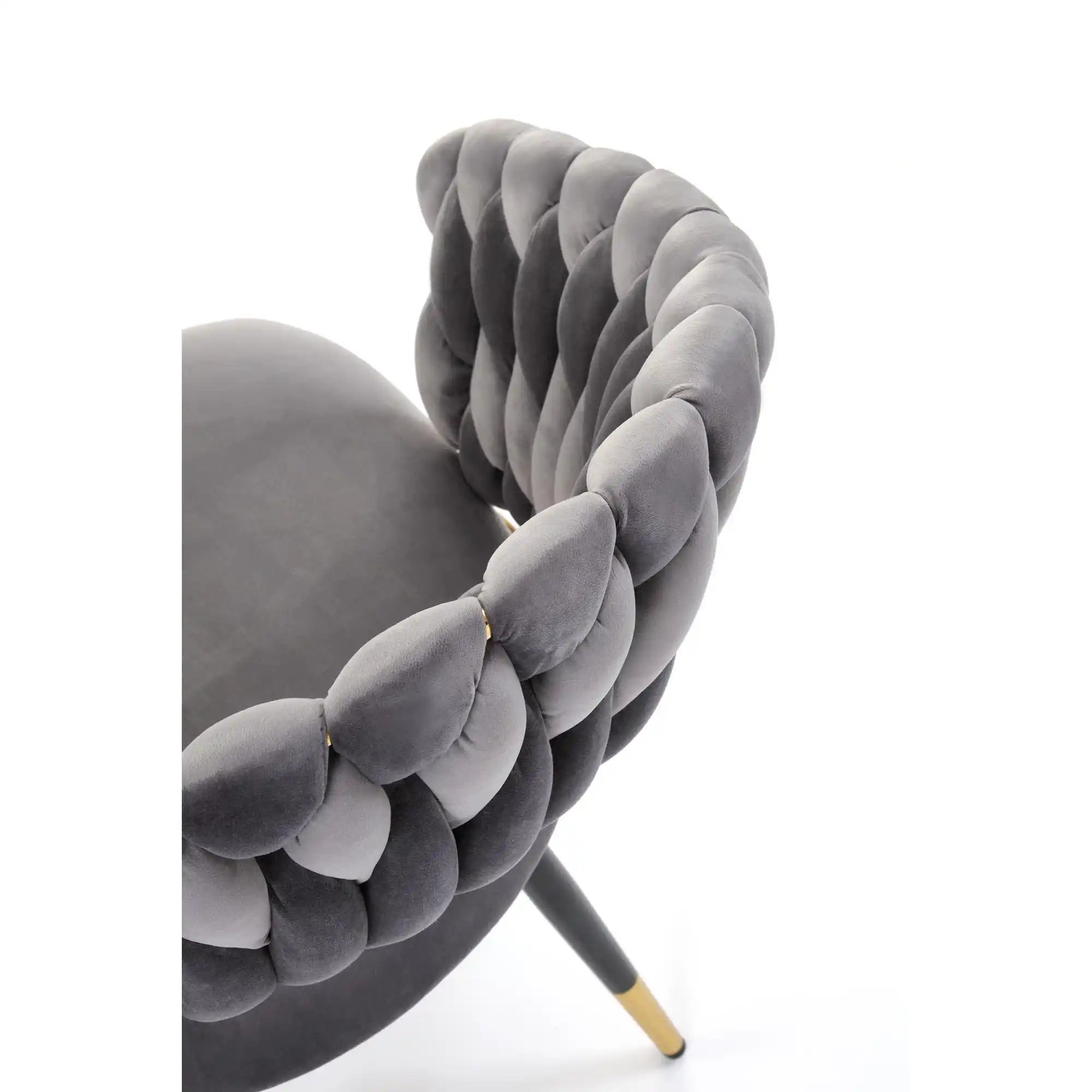 Scaun K551, gri/negru/auriu, stofa catifelata/metal, 62x58x85 cm