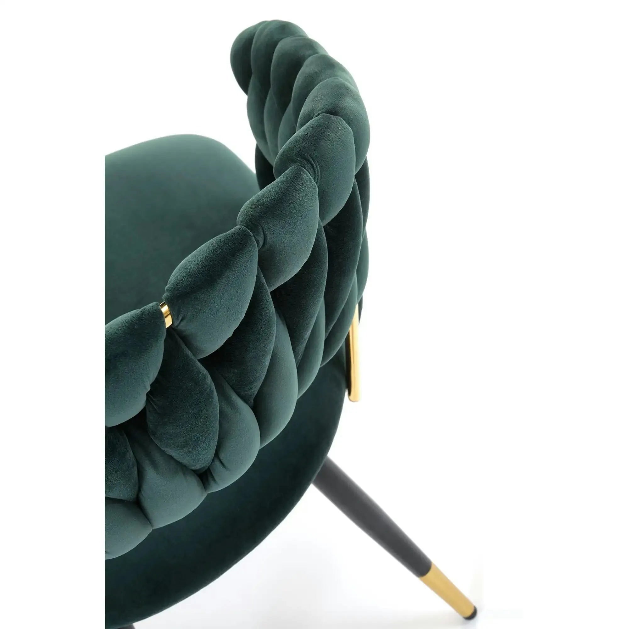 Scaun K551, verde inchis/negru/auriu, stofa catifelata/metal, 62x58x85 cm