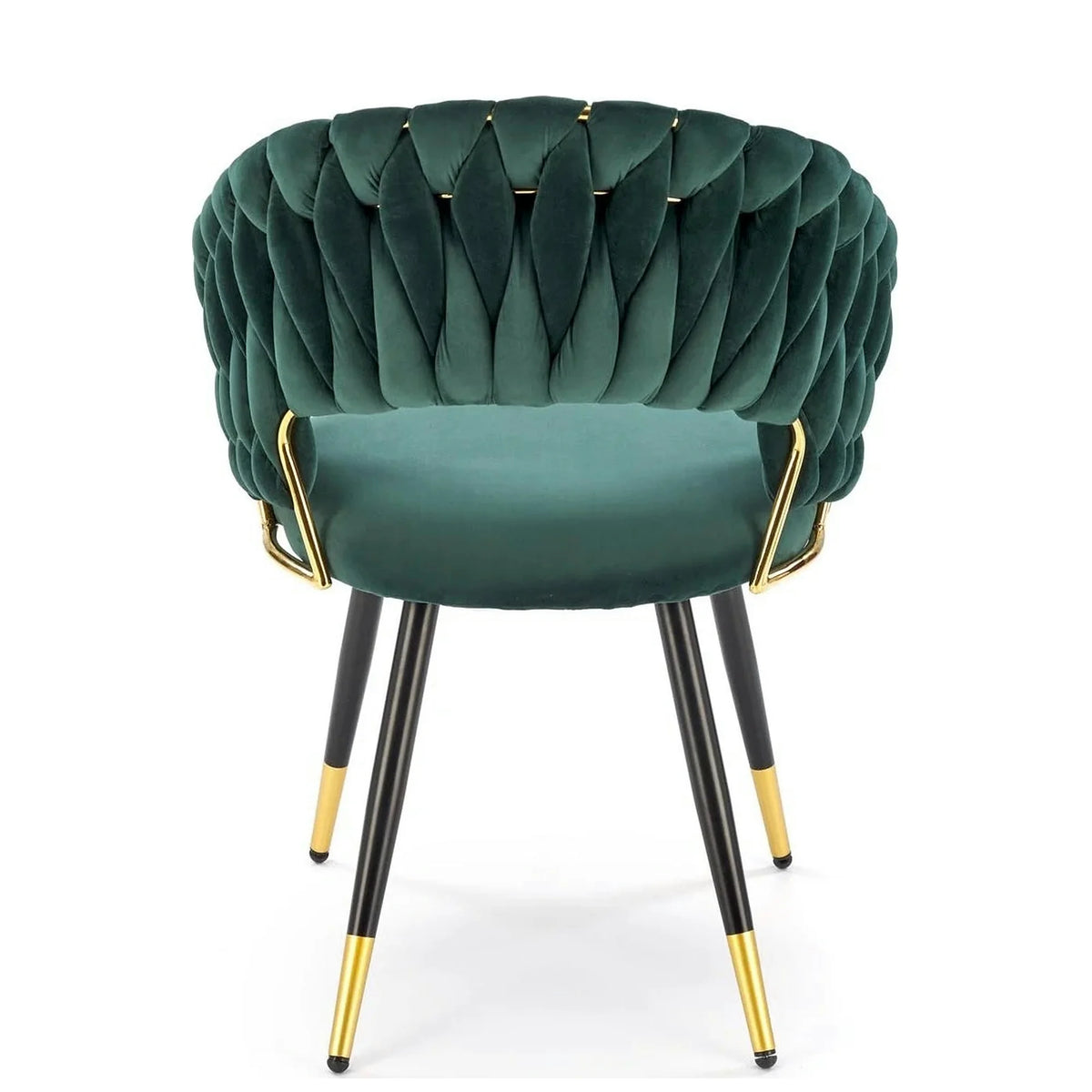 Scaun K551, verde inchis/negru/auriu, stofa catifelata/metal, 62x58x85 cm
