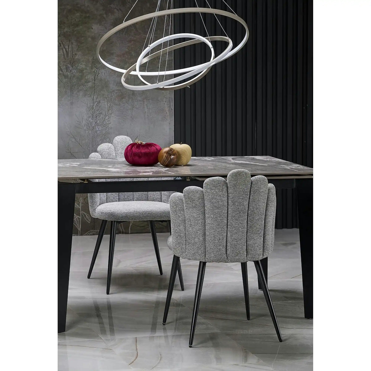 Scaun K552, bej/negru, stofa clasica/metal, 53x53x83 cm