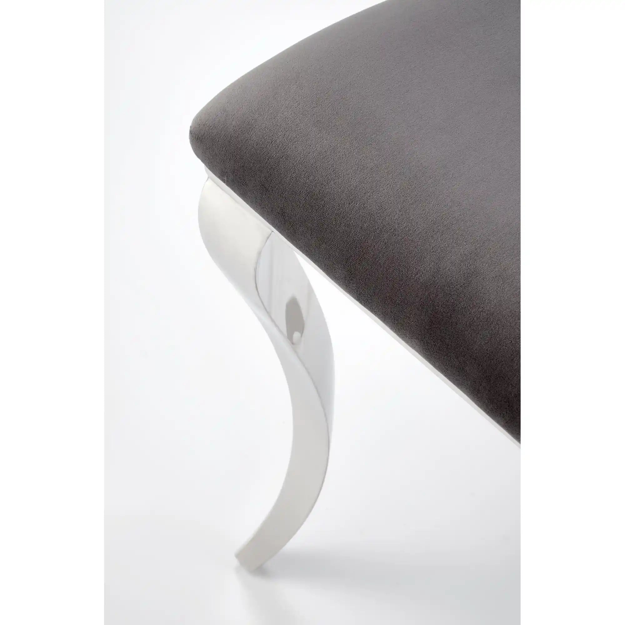 Scaun K555, gri/argintiu, stofa catifelata/metal, 48x52x96 cm