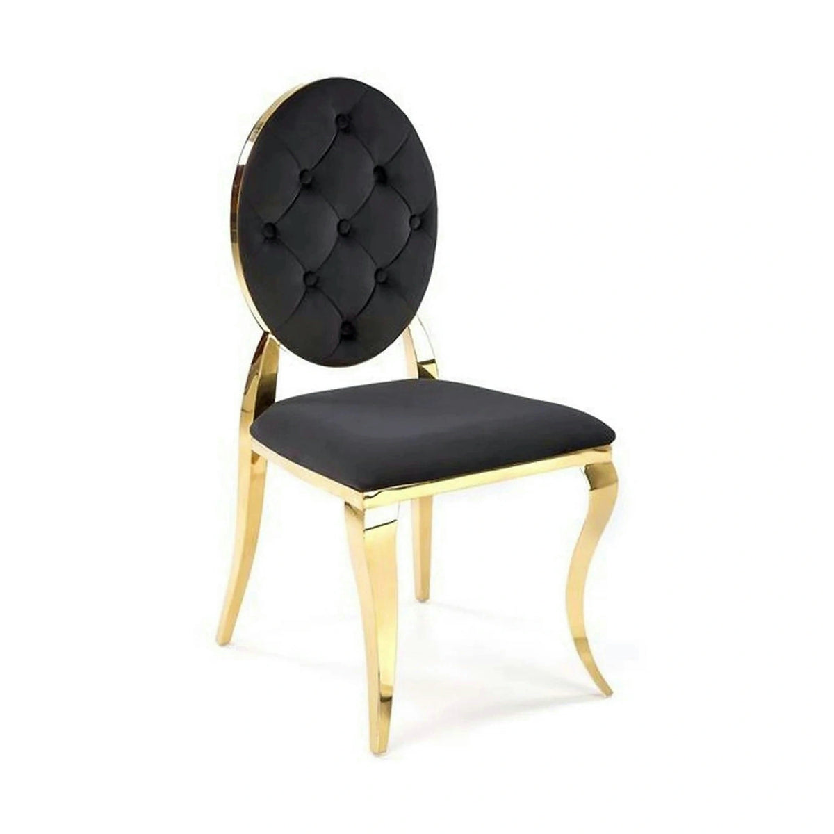 Scaun K556, negru/auriu, stofa catifelata/metal, 48x52x96 cm