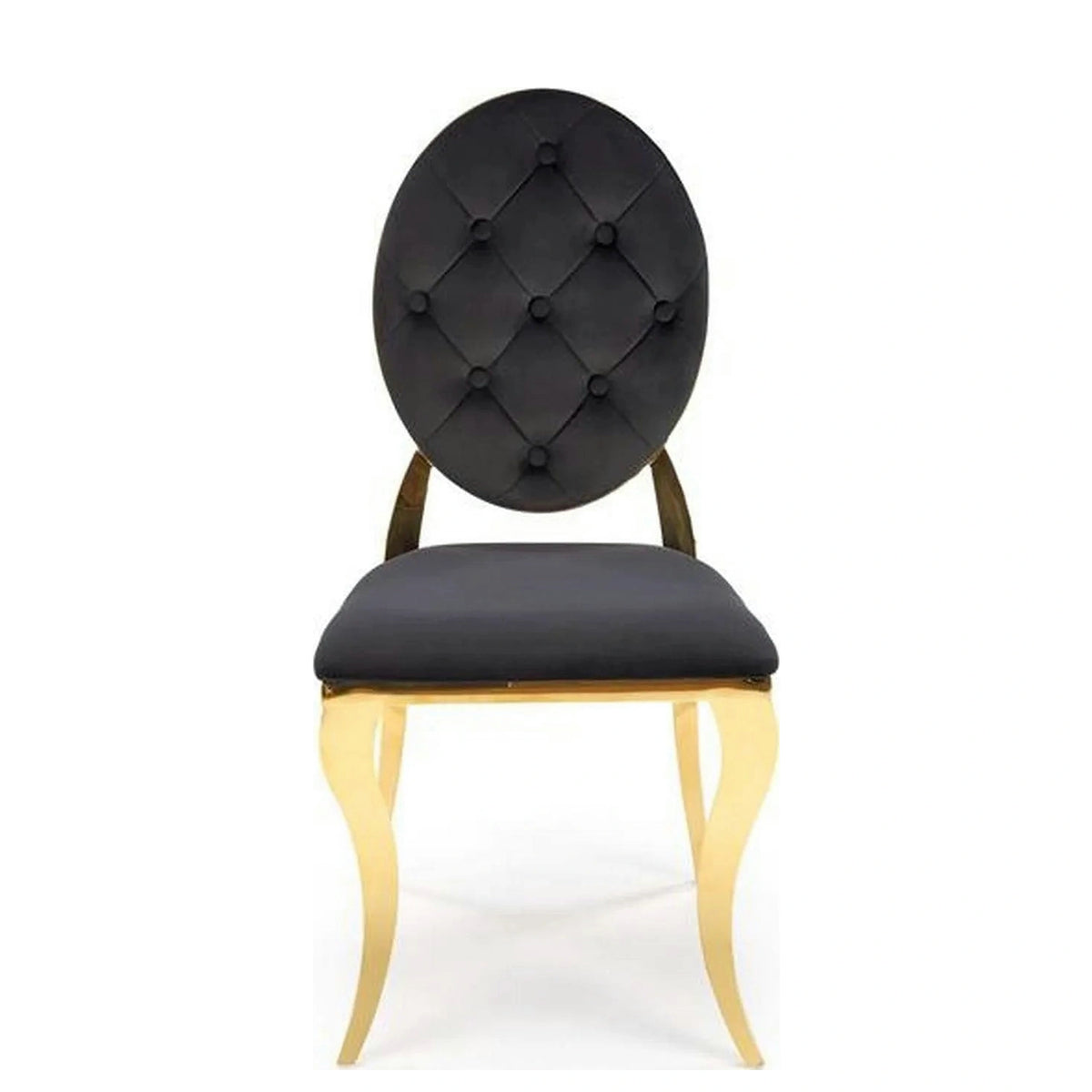 Scaun K556, negru/auriu, stofa catifelata/metal, 48x52x96 cm