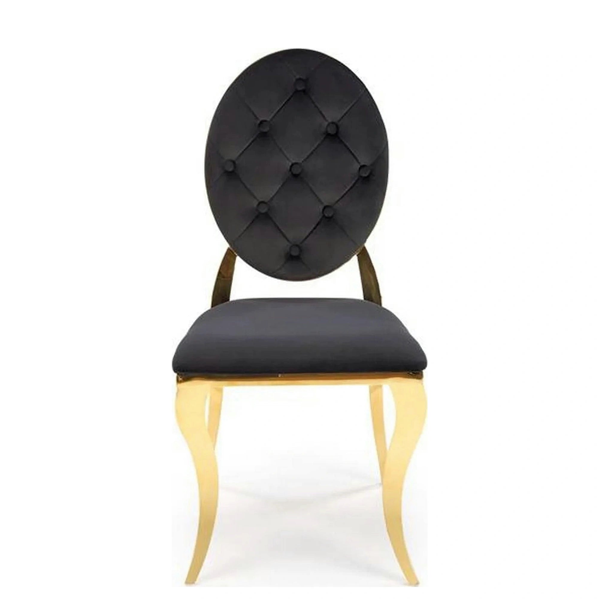 Scaun K556, negru/auriu, stofa catifelata/metal, 48x52x96 cm