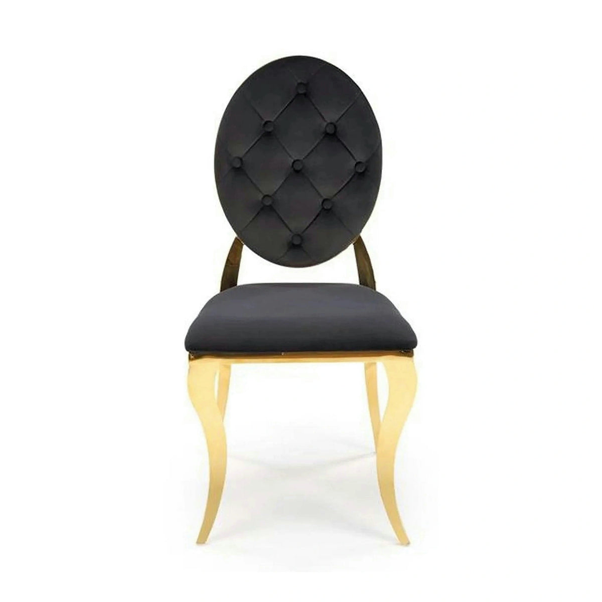 Scaun K556, negru/auriu, stofa catifelata/metal, 48x52x96 cm