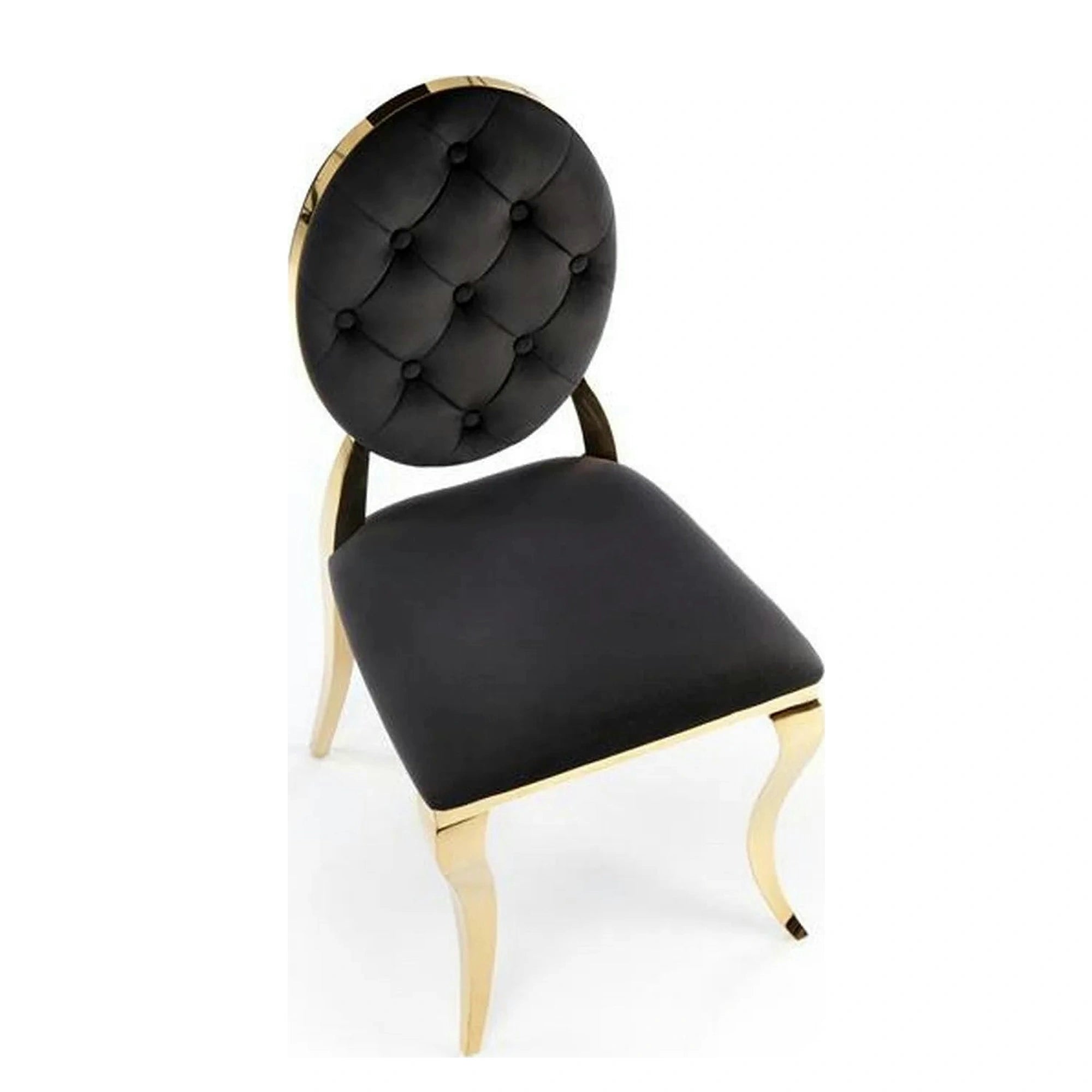 Scaun K556, negru/auriu, stofa catifelata/metal, 48x52x96 cm