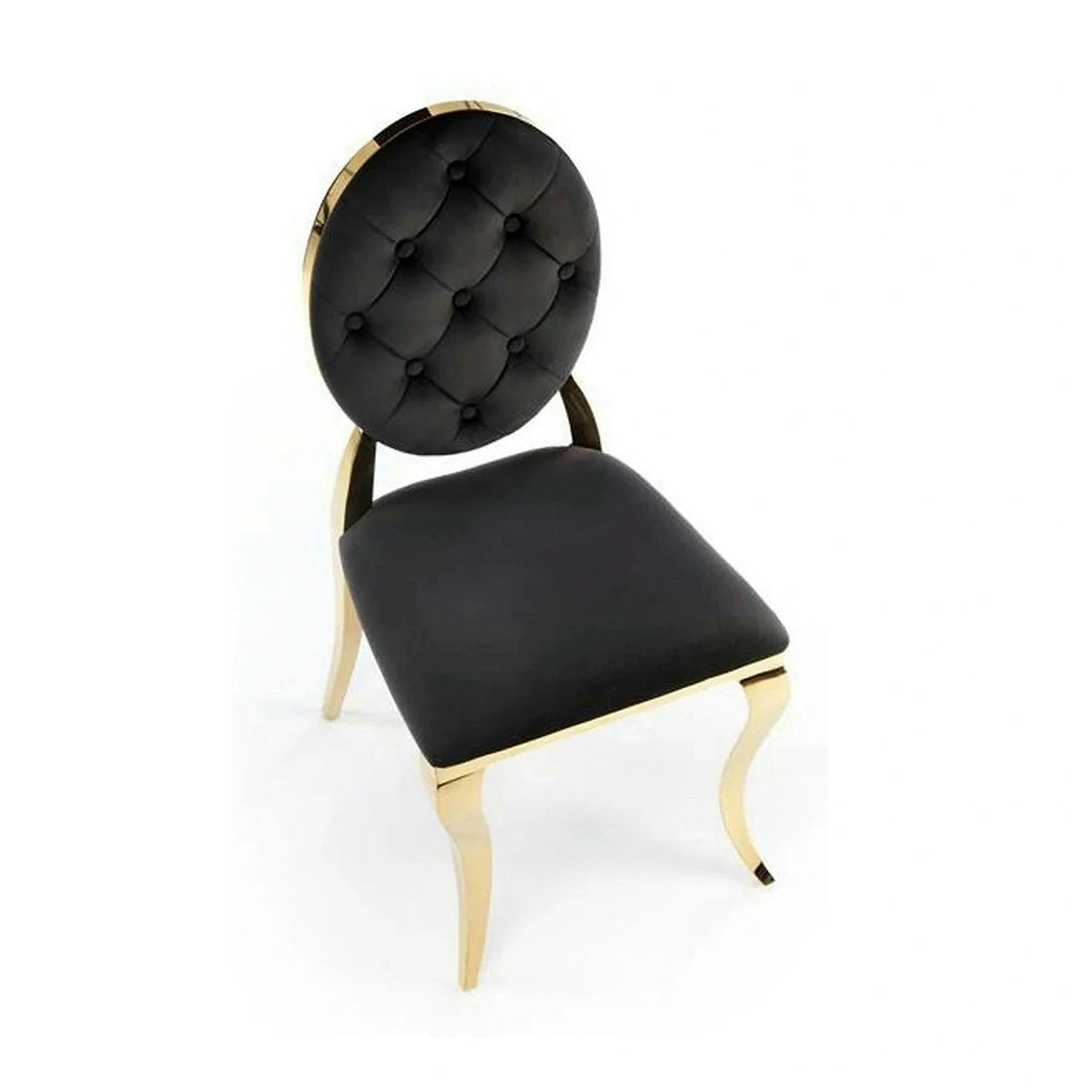 Scaun K556, negru/auriu, stofa catifelata/metal, 48x52x96 cm