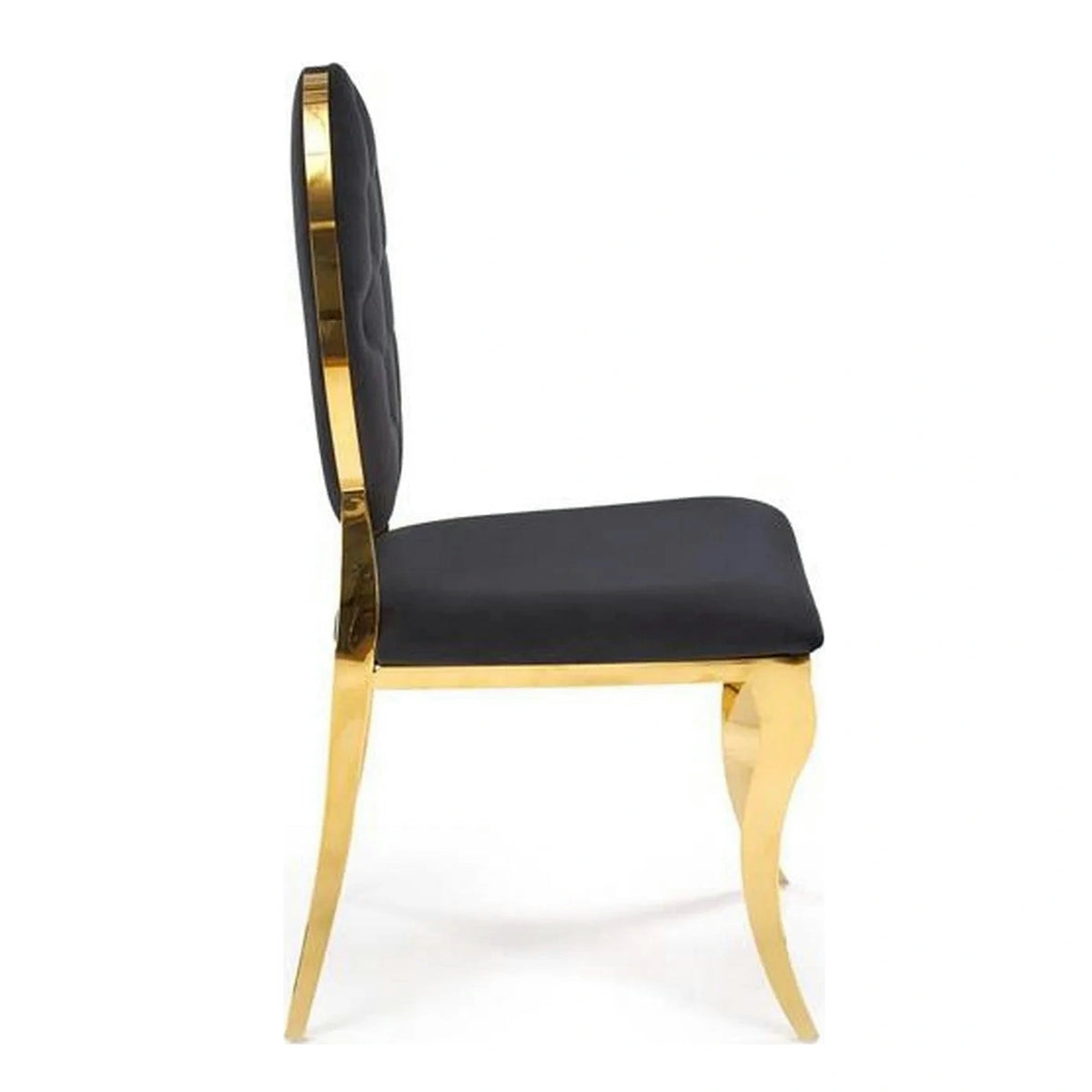 Scaun K556, negru/auriu, stofa catifelata/metal, 48x52x96 cm