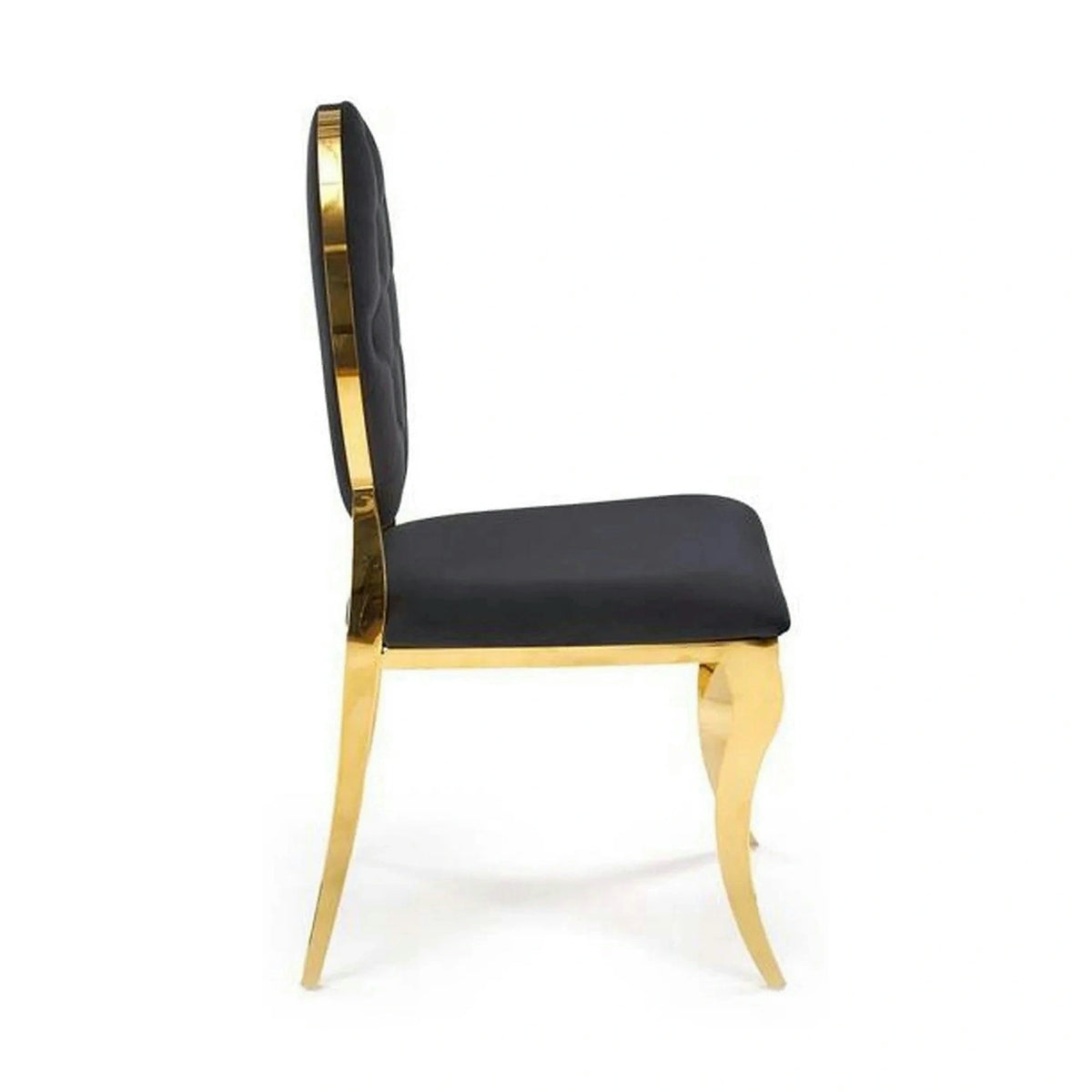 Scaun K556, negru/auriu, stofa catifelata/metal, 48x52x96 cm