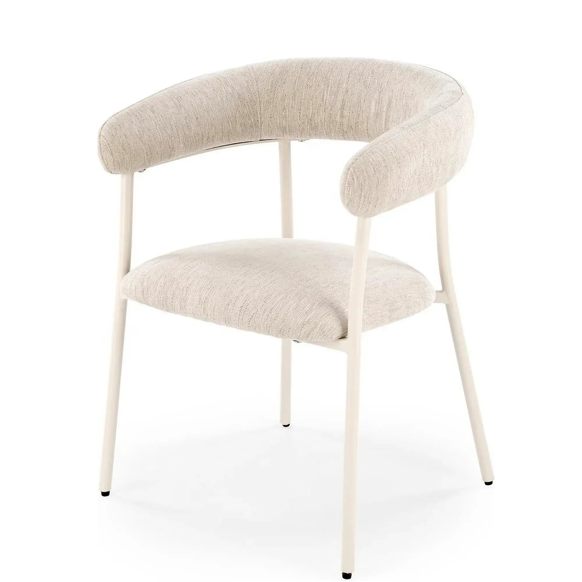 Scaun K557, bej deschis/alb, stofa clasica/metal, 60x54x75 cm