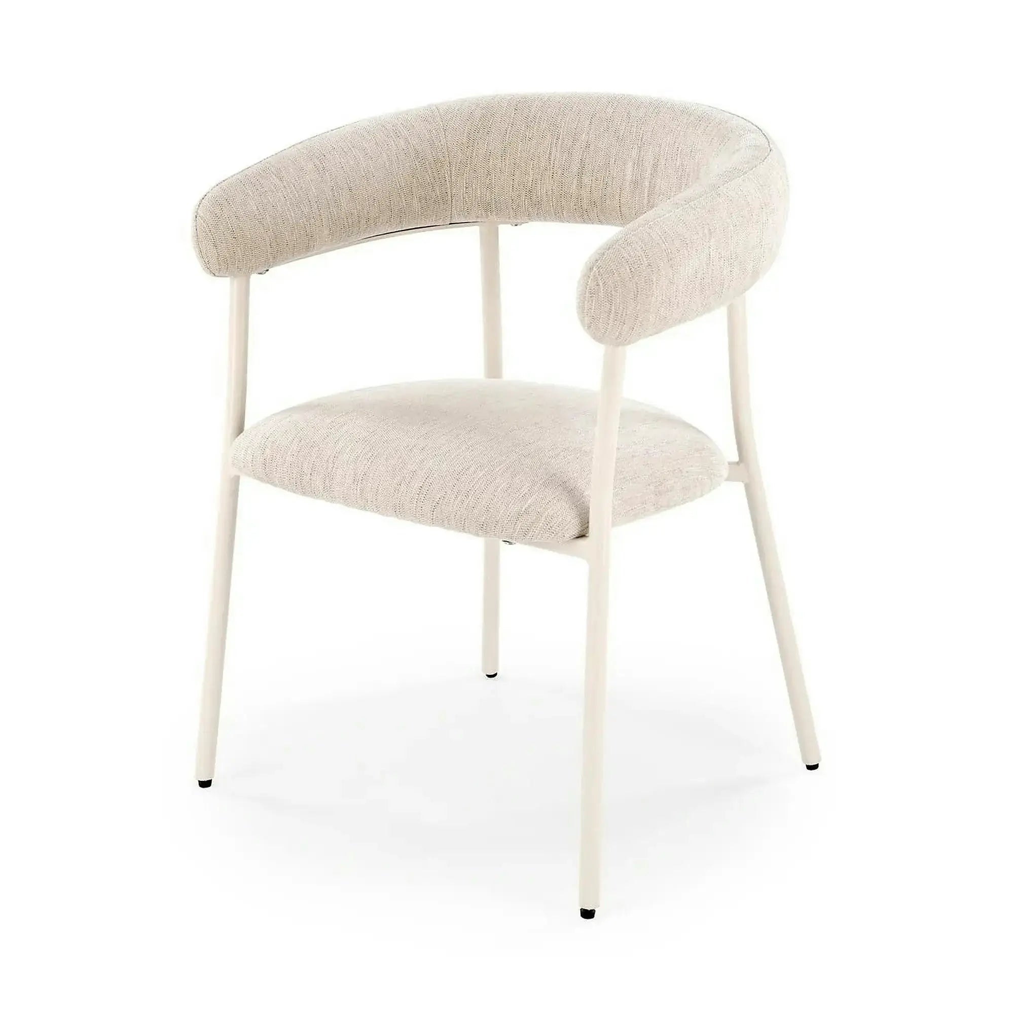 Scaun K557, bej deschis/alb, stofa clasica/metal, 60x54x75 cm
