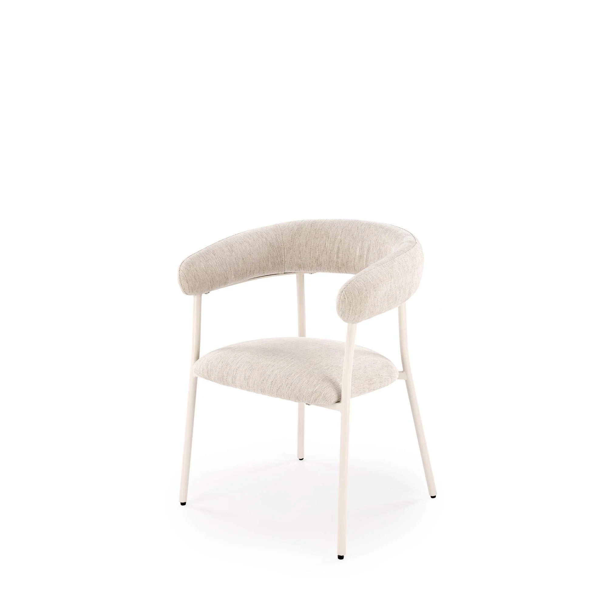 Scaun K557, bej deschis/alb, stofa clasica/metal, 60x54x75 cm