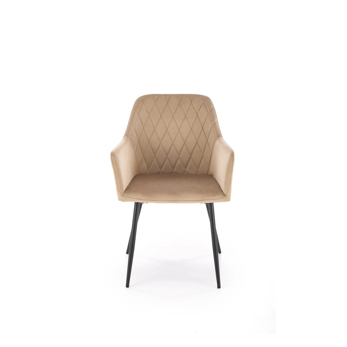 Scaun K558, bej/negru, stofa catifelata/metal, 59x60x86 cm